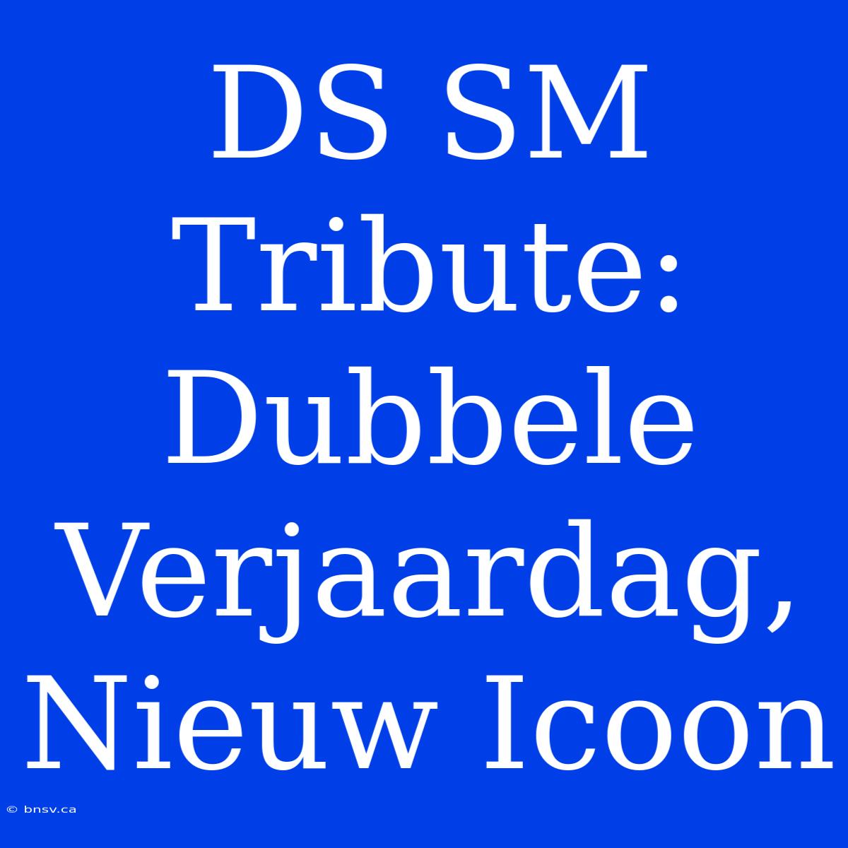 DS SM Tribute: Dubbele Verjaardag, Nieuw Icoon