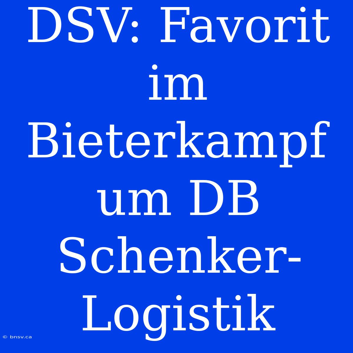 DSV: Favorit Im Bieterkampf Um DB Schenker-Logistik