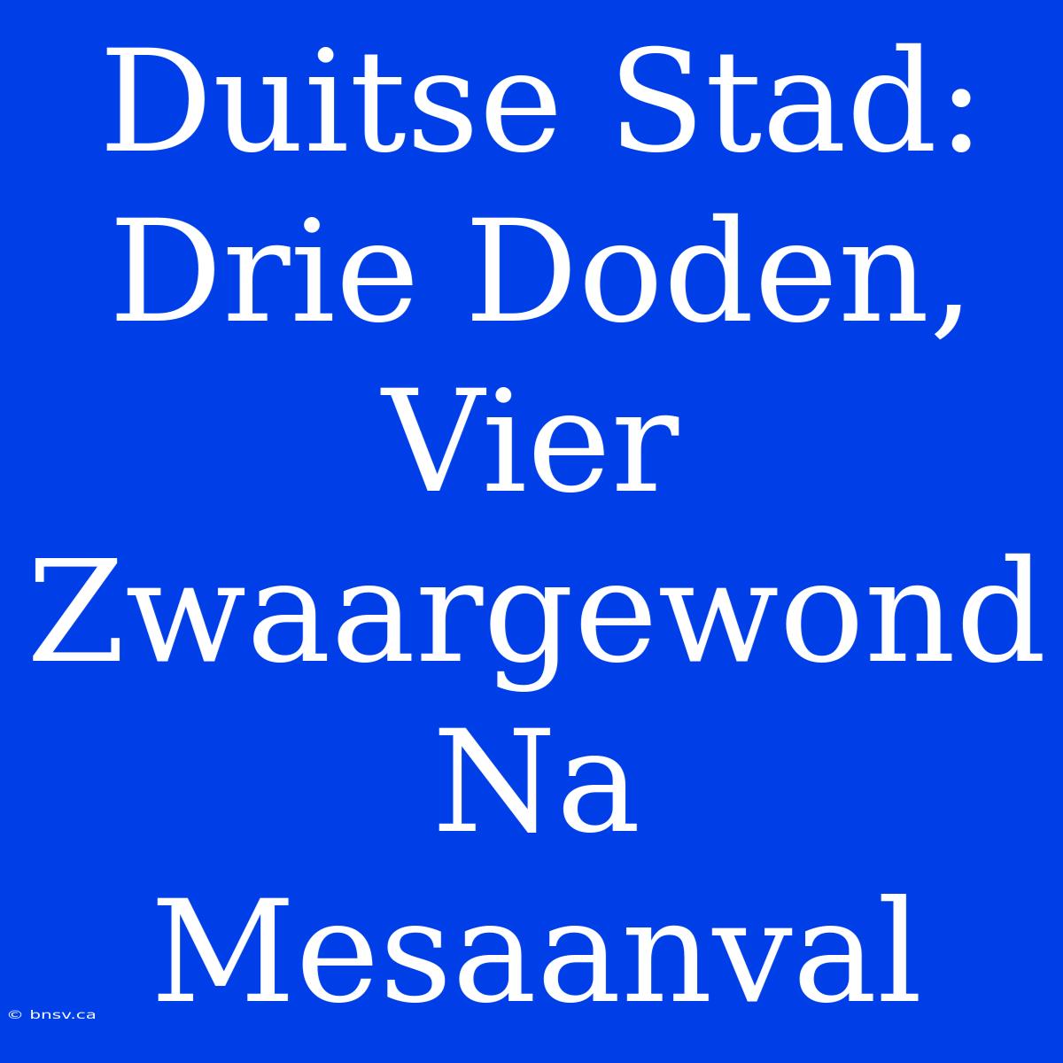 Duitse Stad: Drie Doden, Vier Zwaargewond Na Mesaanval