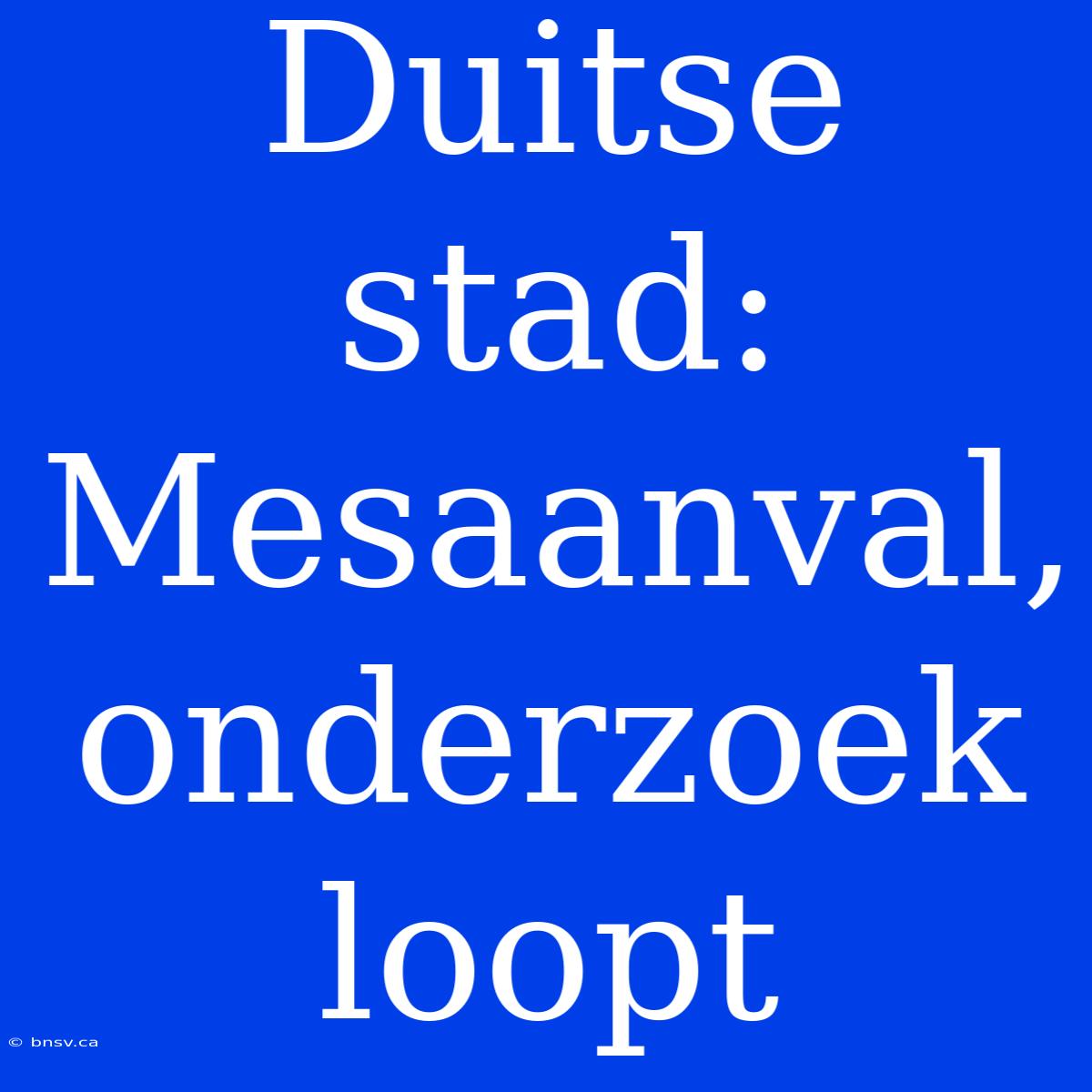 Duitse Stad: Mesaanval, Onderzoek Loopt