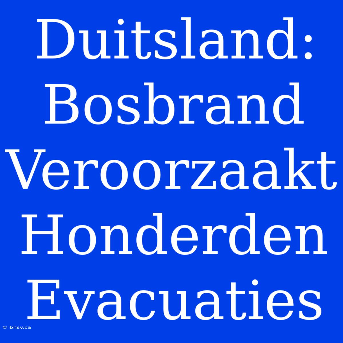 Duitsland: Bosbrand Veroorzaakt Honderden Evacuaties