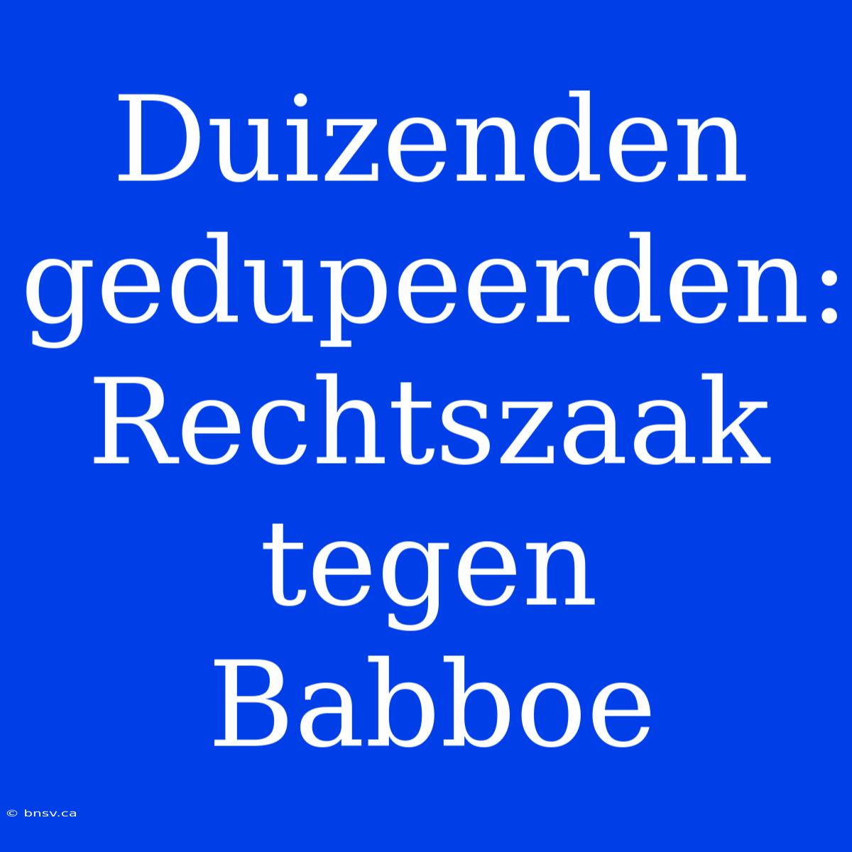 Duizenden Gedupeerden: Rechtszaak Tegen Babboe