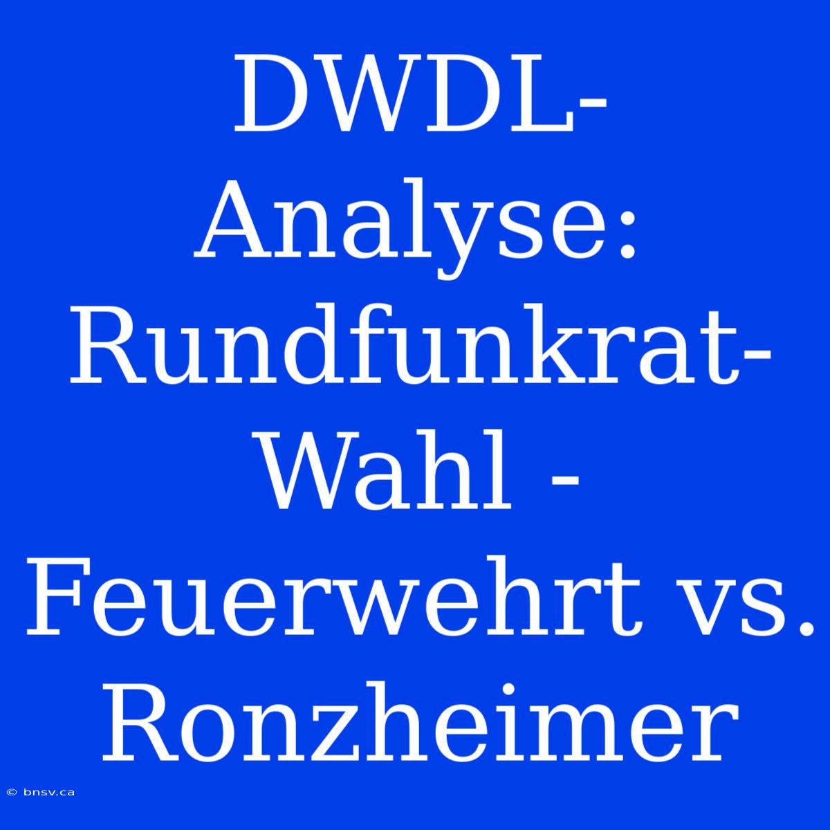 DWDL-Analyse: Rundfunkrat-Wahl - Feuerwehrt Vs. Ronzheimer