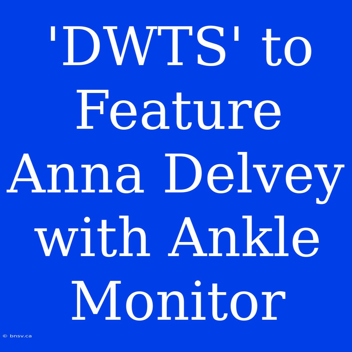 'DWTS' To Feature Anna Delvey With Ankle Monitor