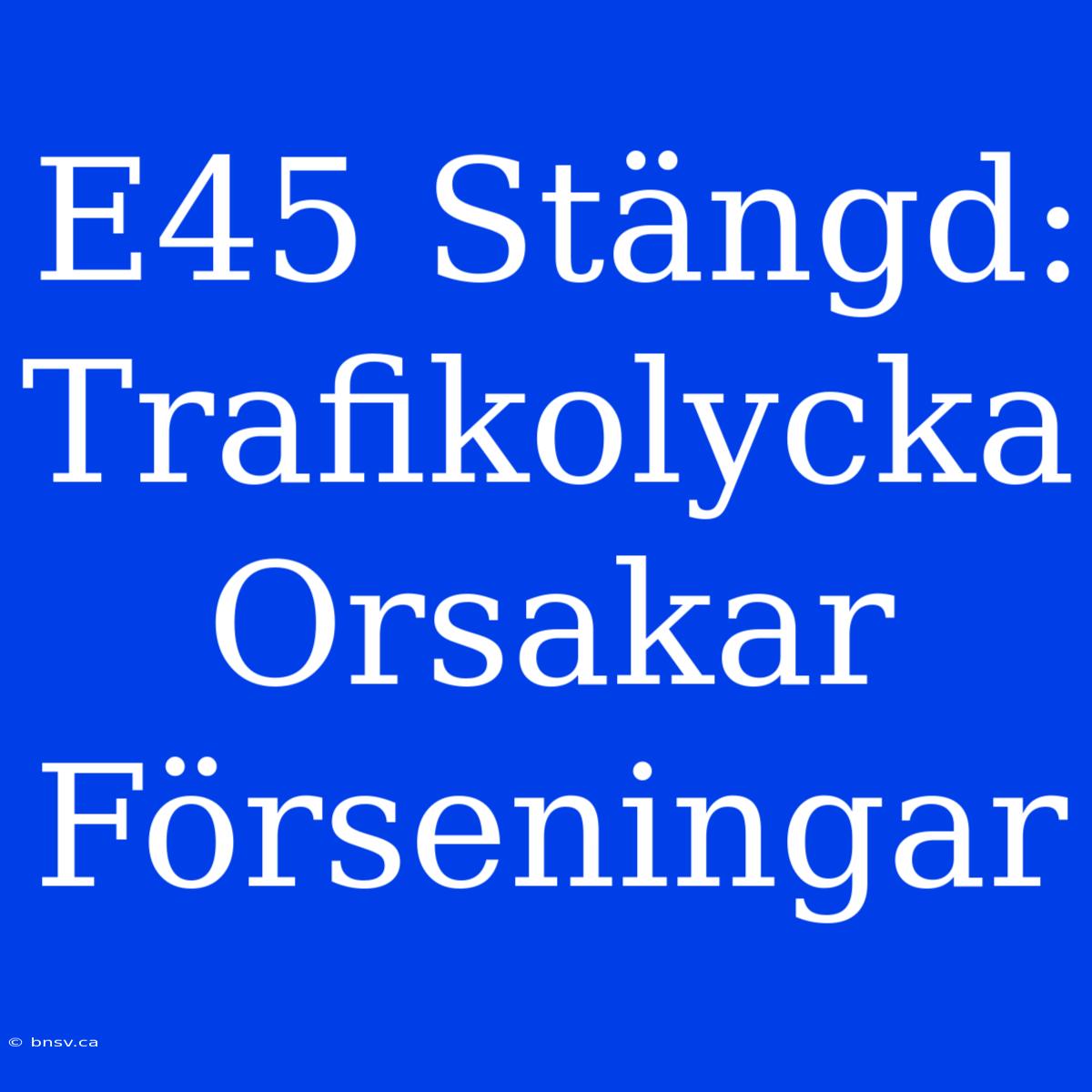 E45 Stängd: Trafikolycka Orsakar Förseningar