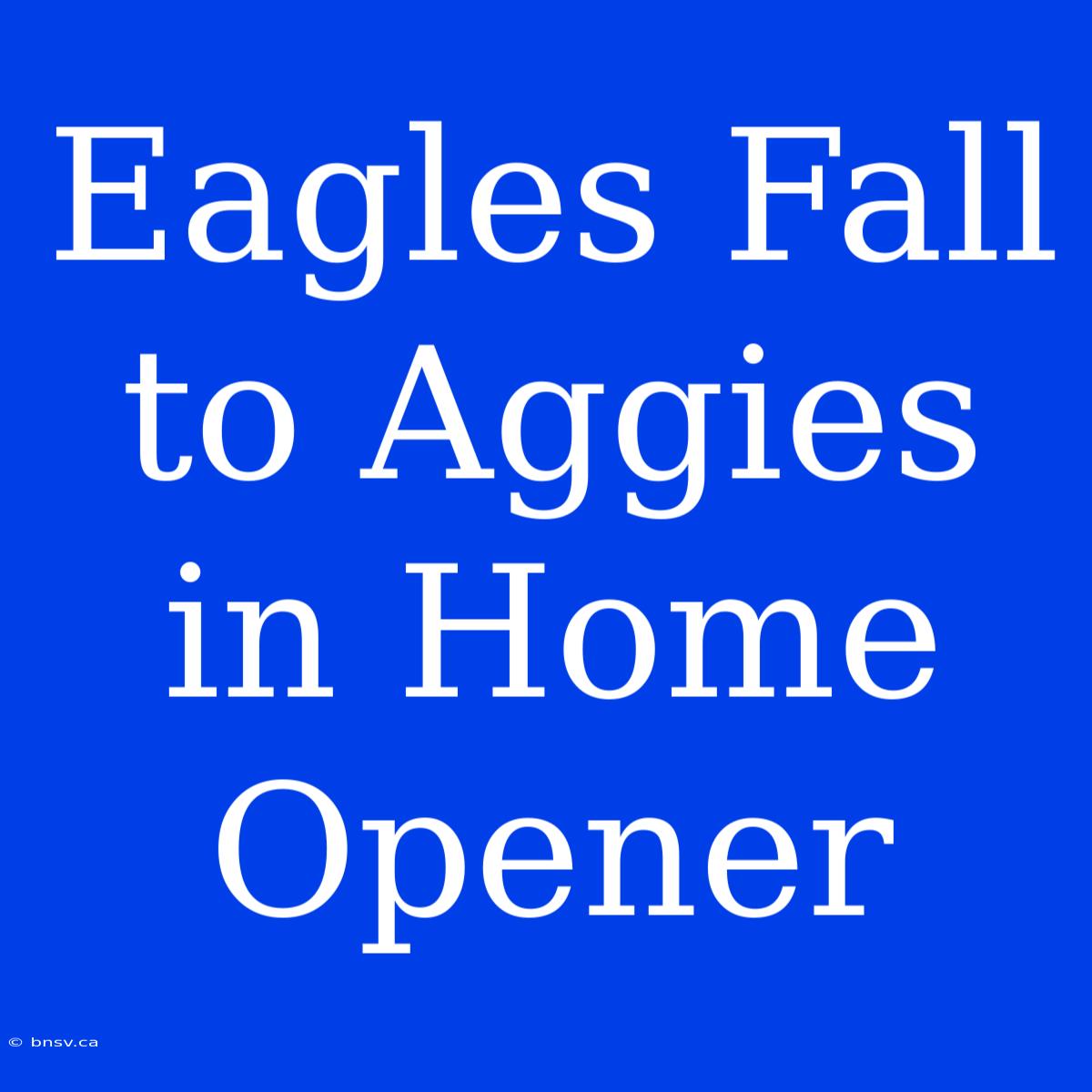 Eagles Fall To Aggies In Home Opener