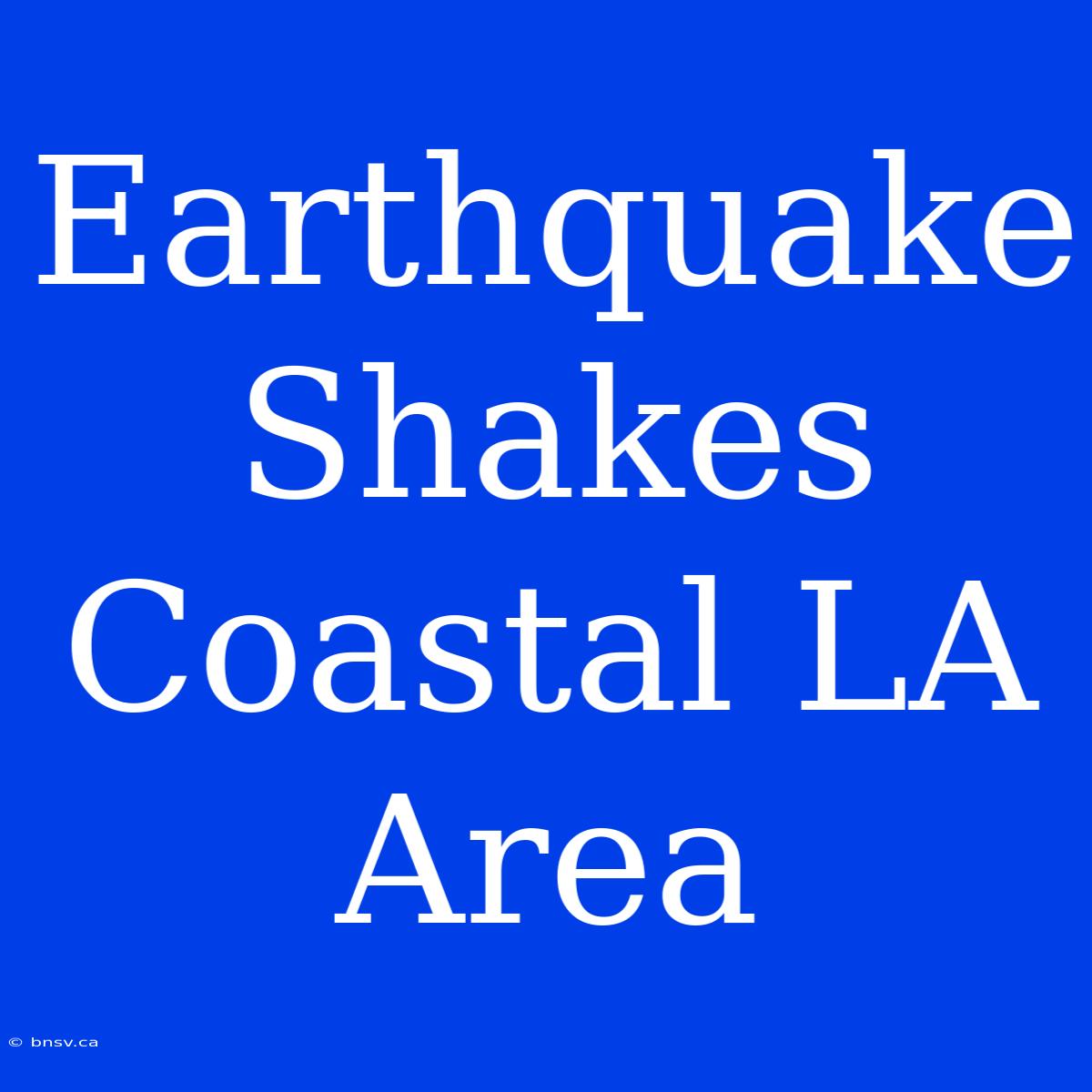 Earthquake Shakes Coastal LA Area