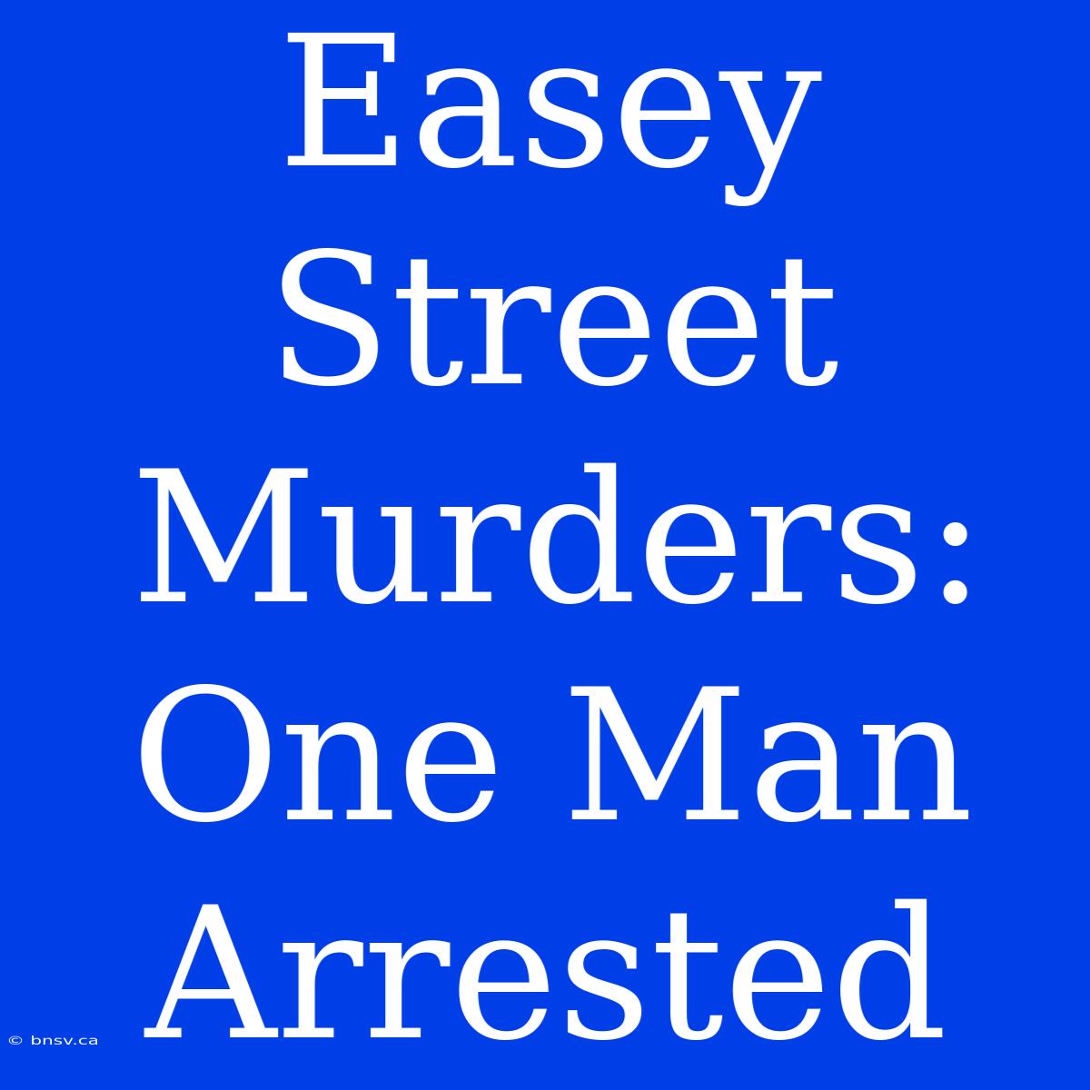 Easey Street Murders: One Man Arrested