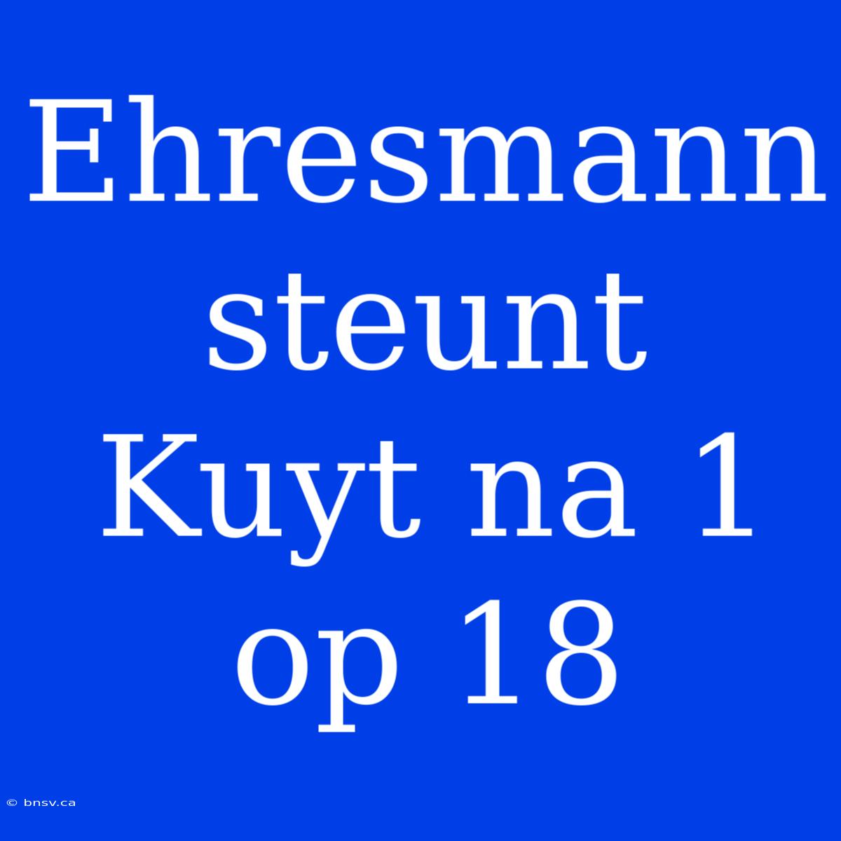 Ehresmann Steunt Kuyt Na 1 Op 18