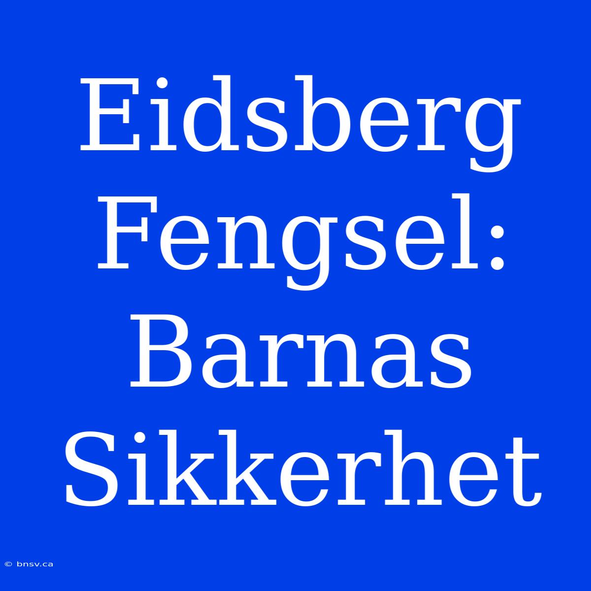 Eidsberg Fengsel: Barnas Sikkerhet