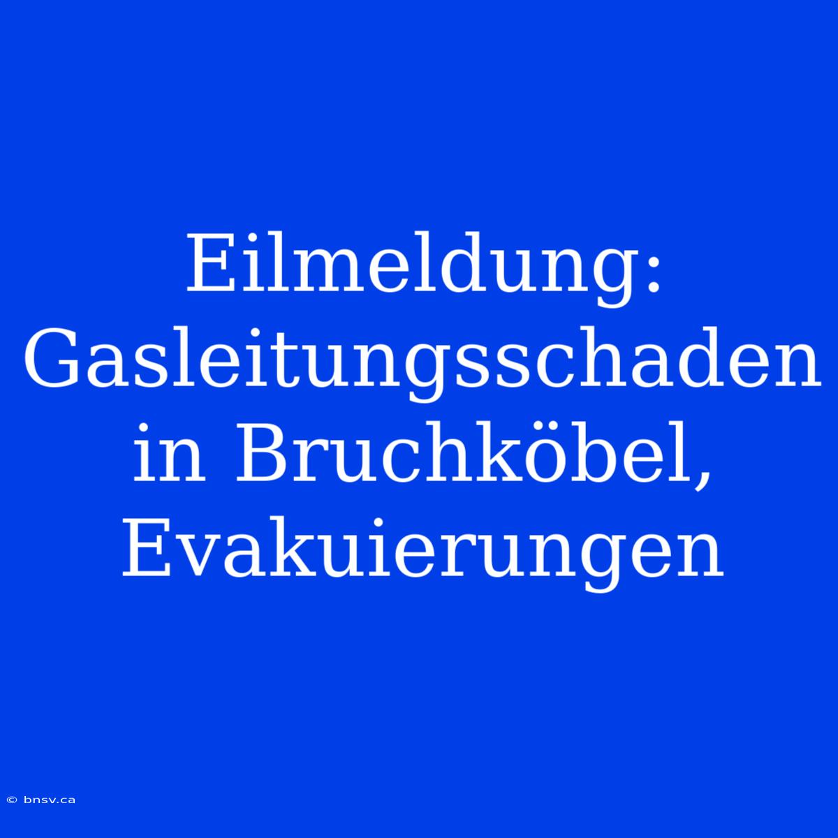 Eilmeldung: Gasleitungsschaden In Bruchköbel, Evakuierungen