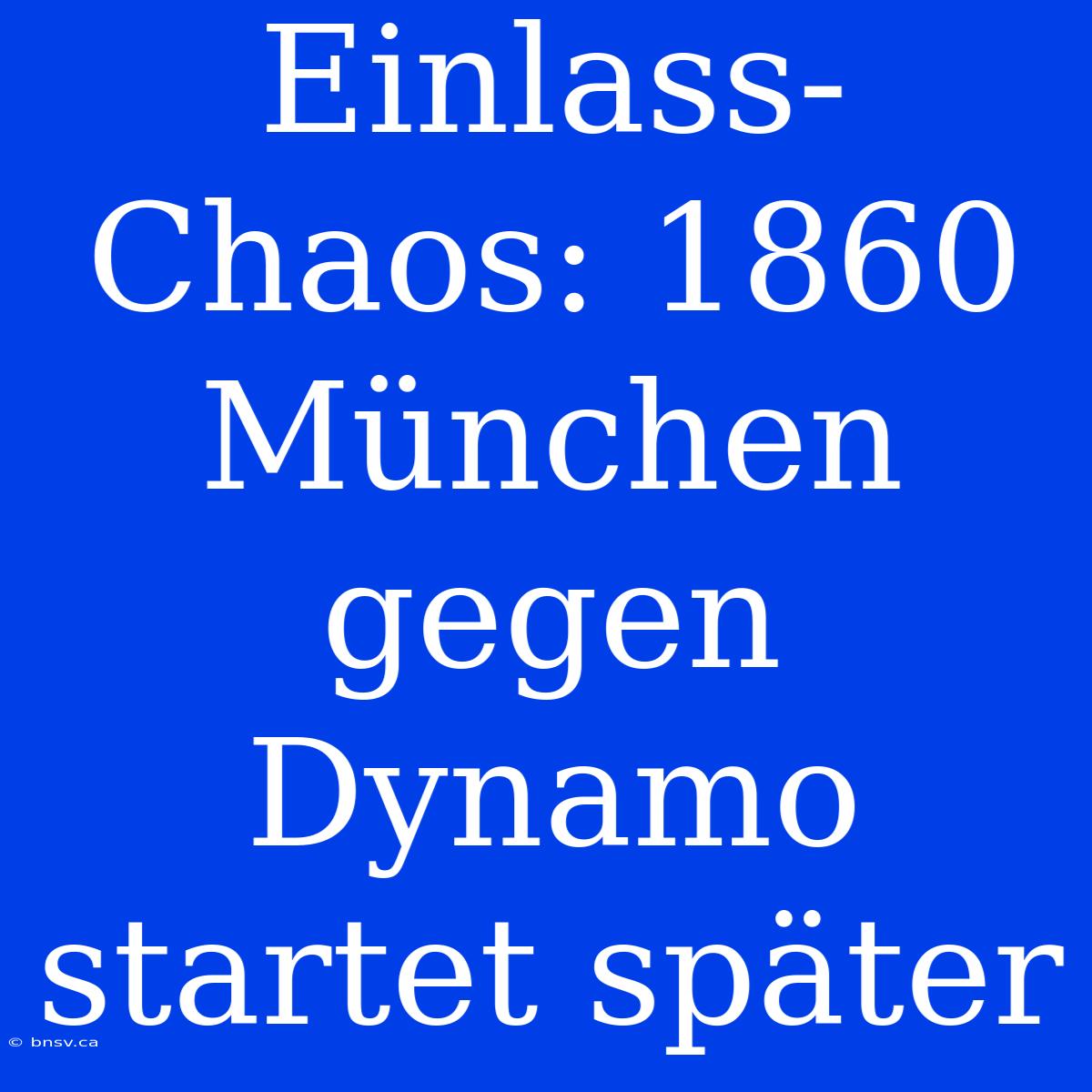 Einlass-Chaos: 1860 München Gegen Dynamo Startet Später