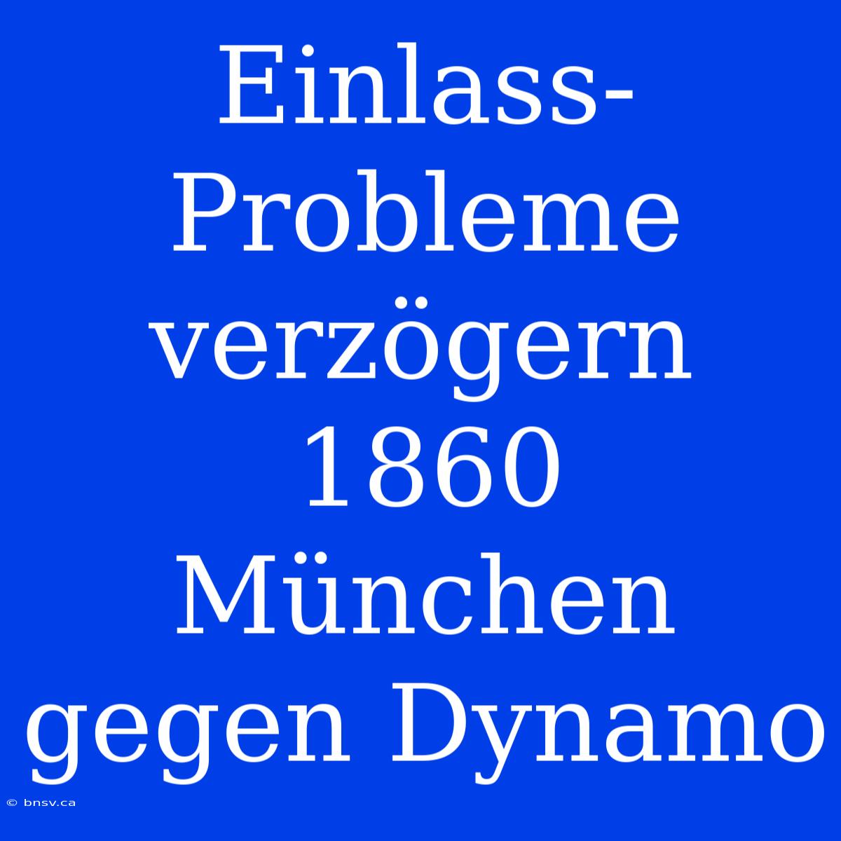 Einlass-Probleme Verzögern 1860 München Gegen Dynamo