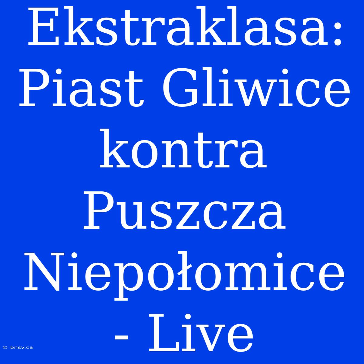 Ekstraklasa: Piast Gliwice Kontra Puszcza Niepołomice - Live