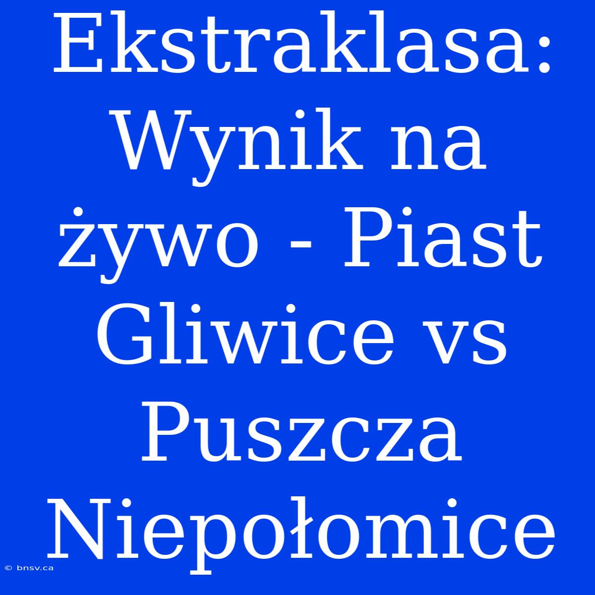 Ekstraklasa: Wynik Na Żywo - Piast Gliwice Vs Puszcza Niepołomice