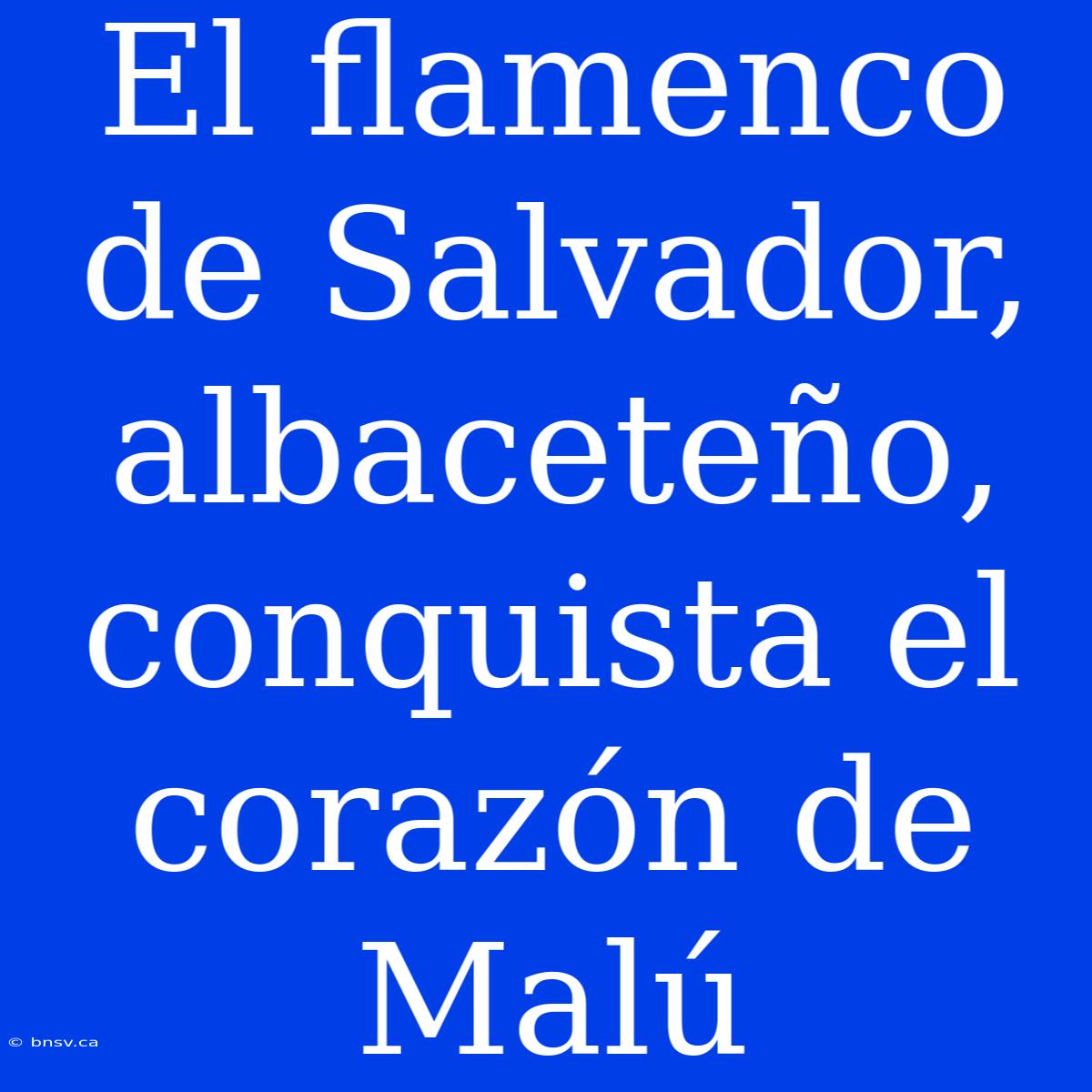 El Flamenco De Salvador, Albaceteño, Conquista El Corazón De Malú