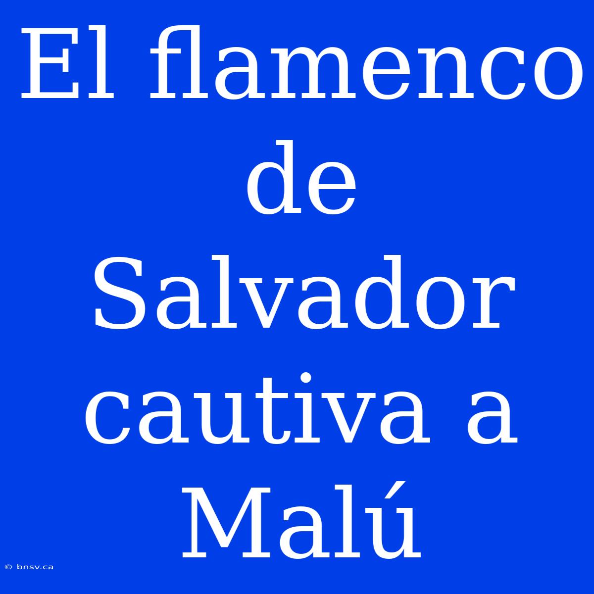 El Flamenco De Salvador Cautiva A Malú