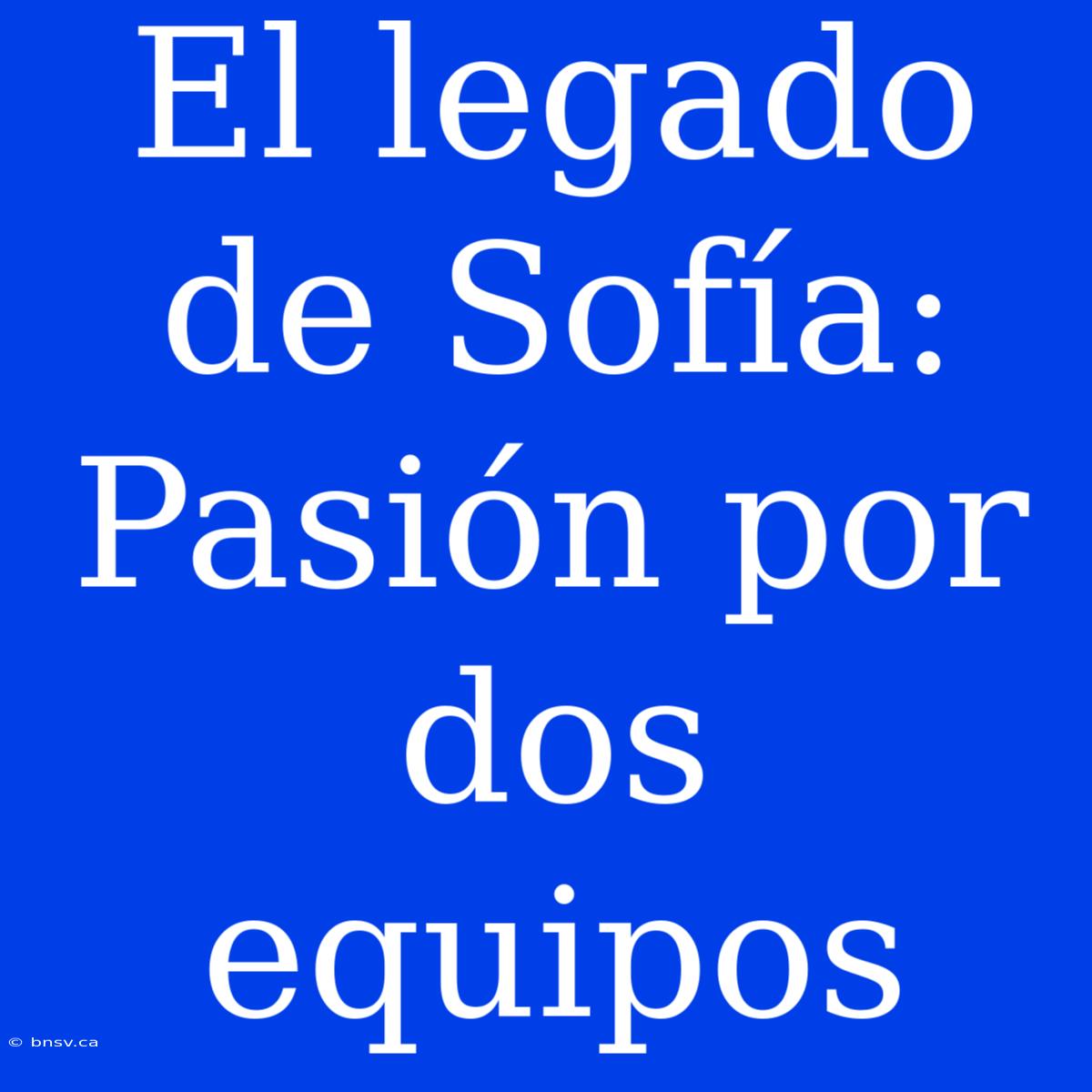 El Legado De Sofía: Pasión Por Dos Equipos