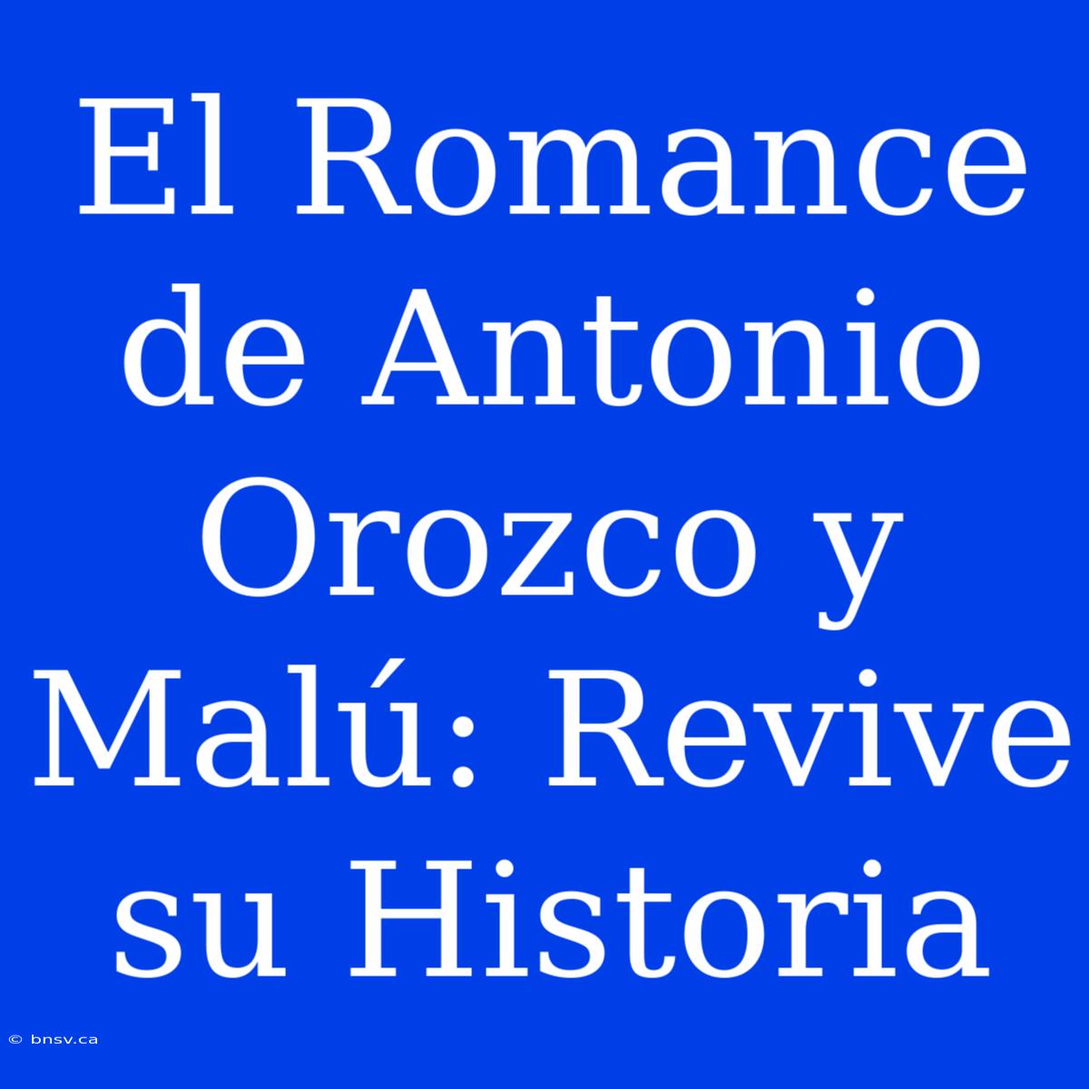 El Romance De Antonio Orozco Y Malú: Revive Su Historia