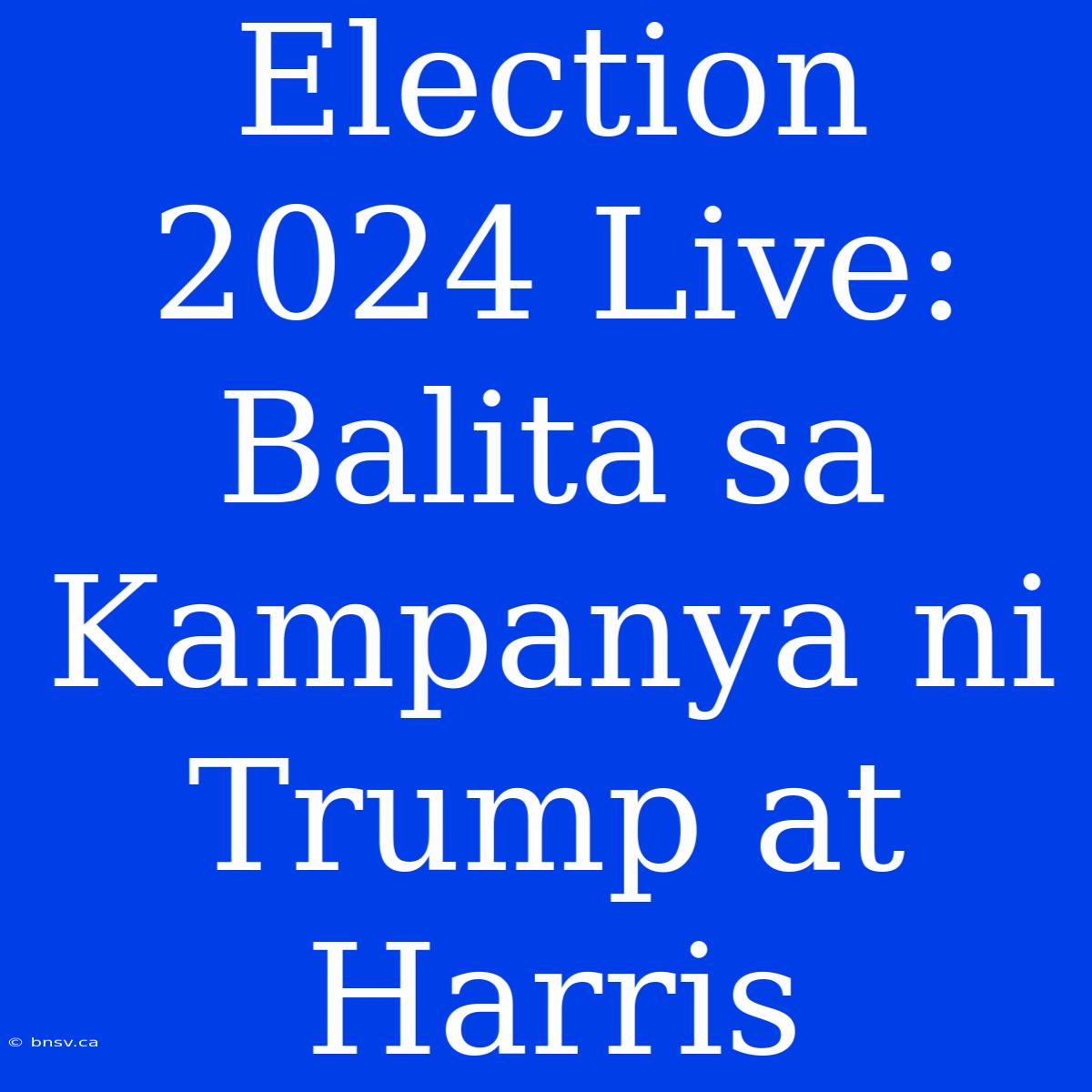 Election 2024 Live: Balita Sa Kampanya Ni Trump At Harris