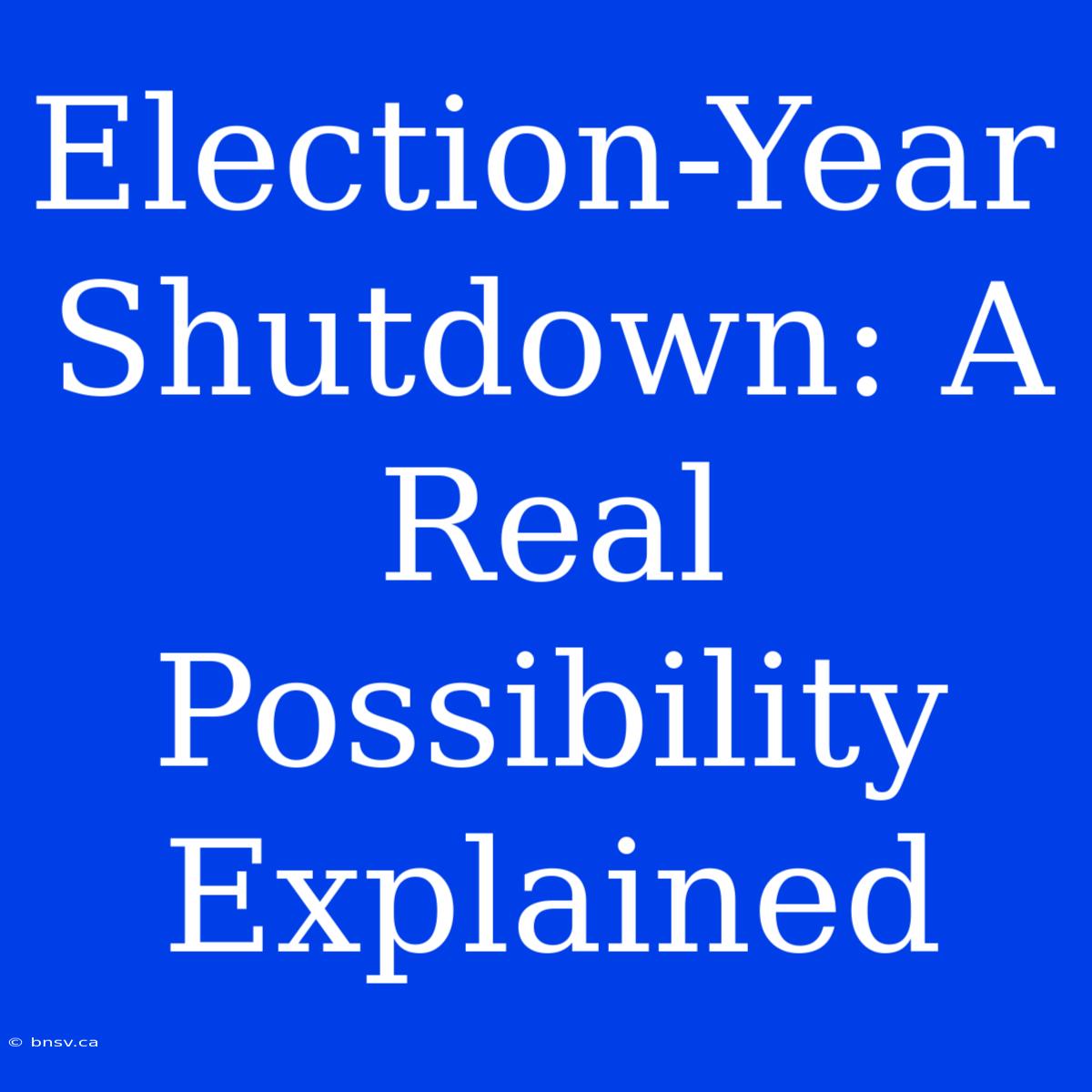 Election-Year Shutdown: A Real Possibility Explained