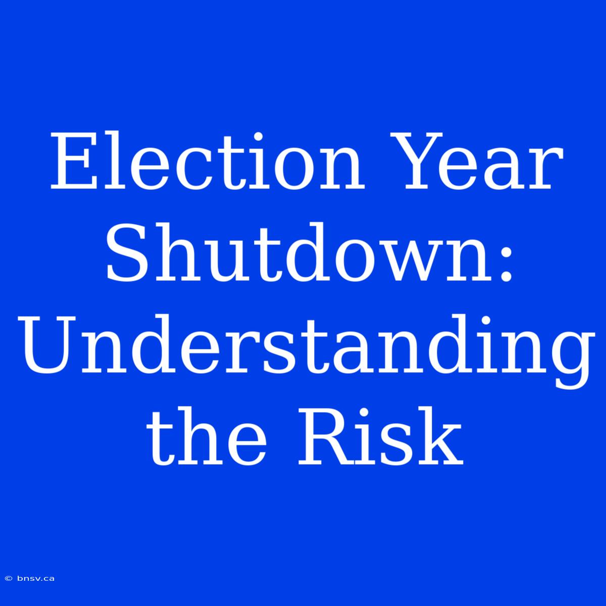 Election Year Shutdown: Understanding The Risk