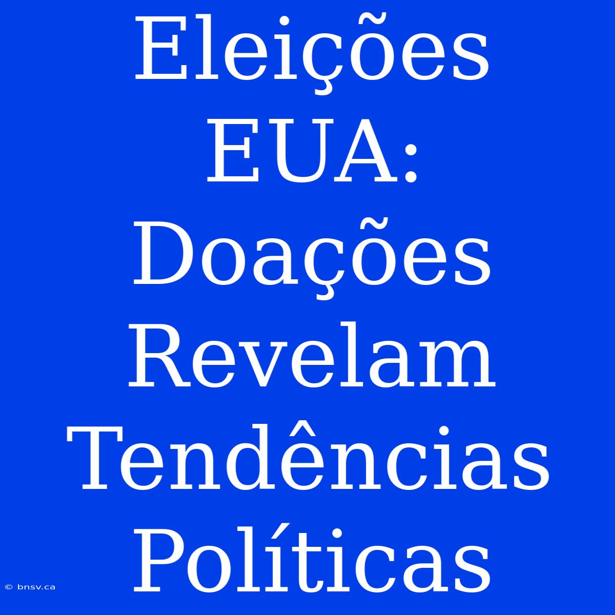 Eleições EUA: Doações Revelam Tendências Políticas