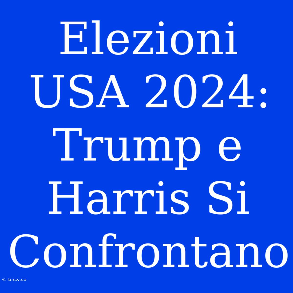 Elezioni USA 2024: Trump E Harris Si Confrontano