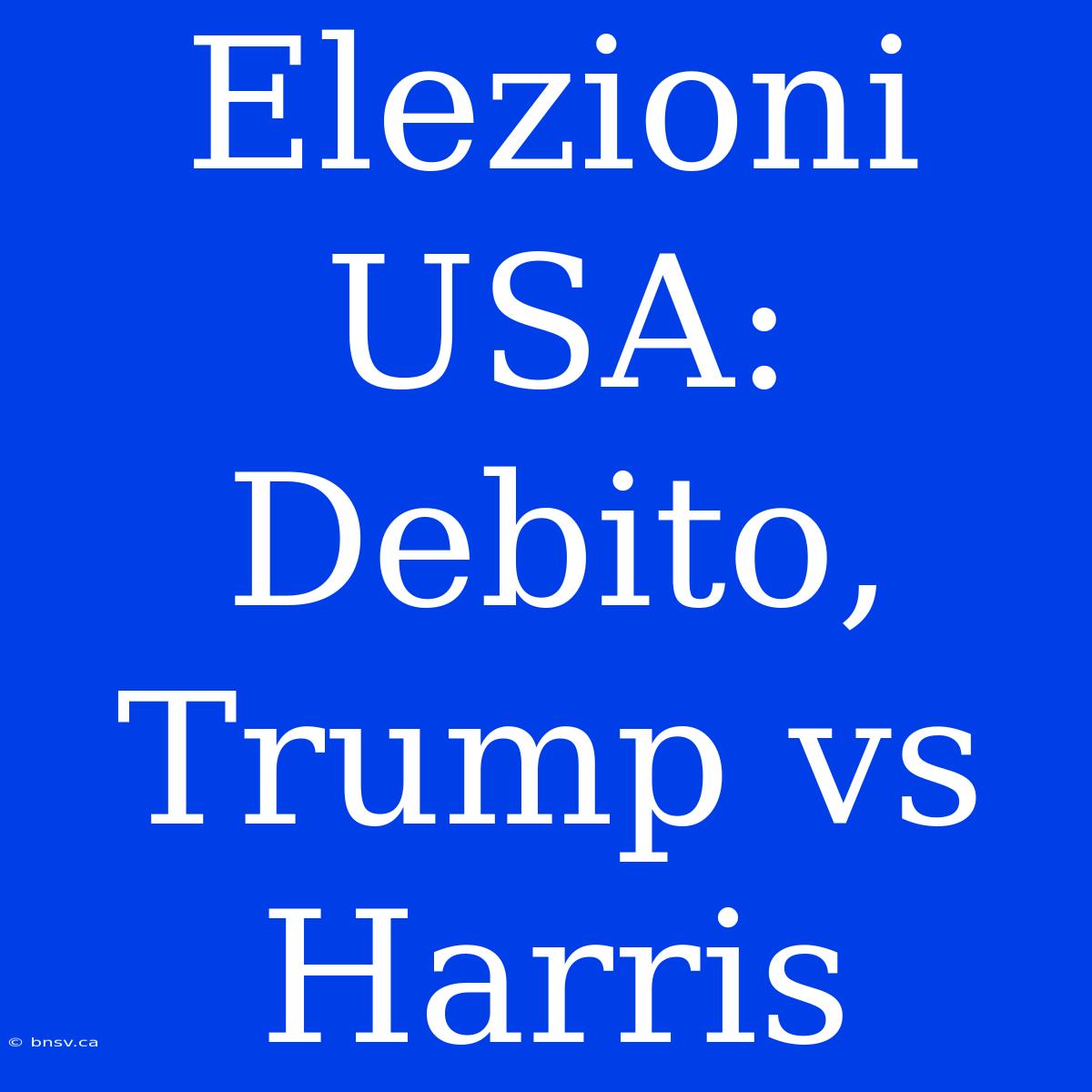 Elezioni USA: Debito, Trump Vs Harris