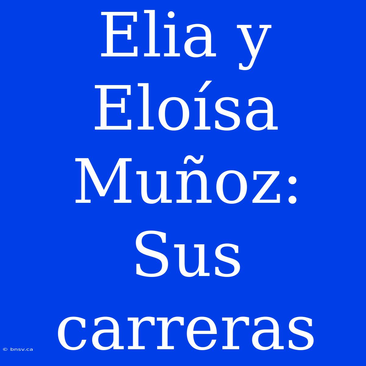 Elia Y Eloísa Muñoz: Sus Carreras