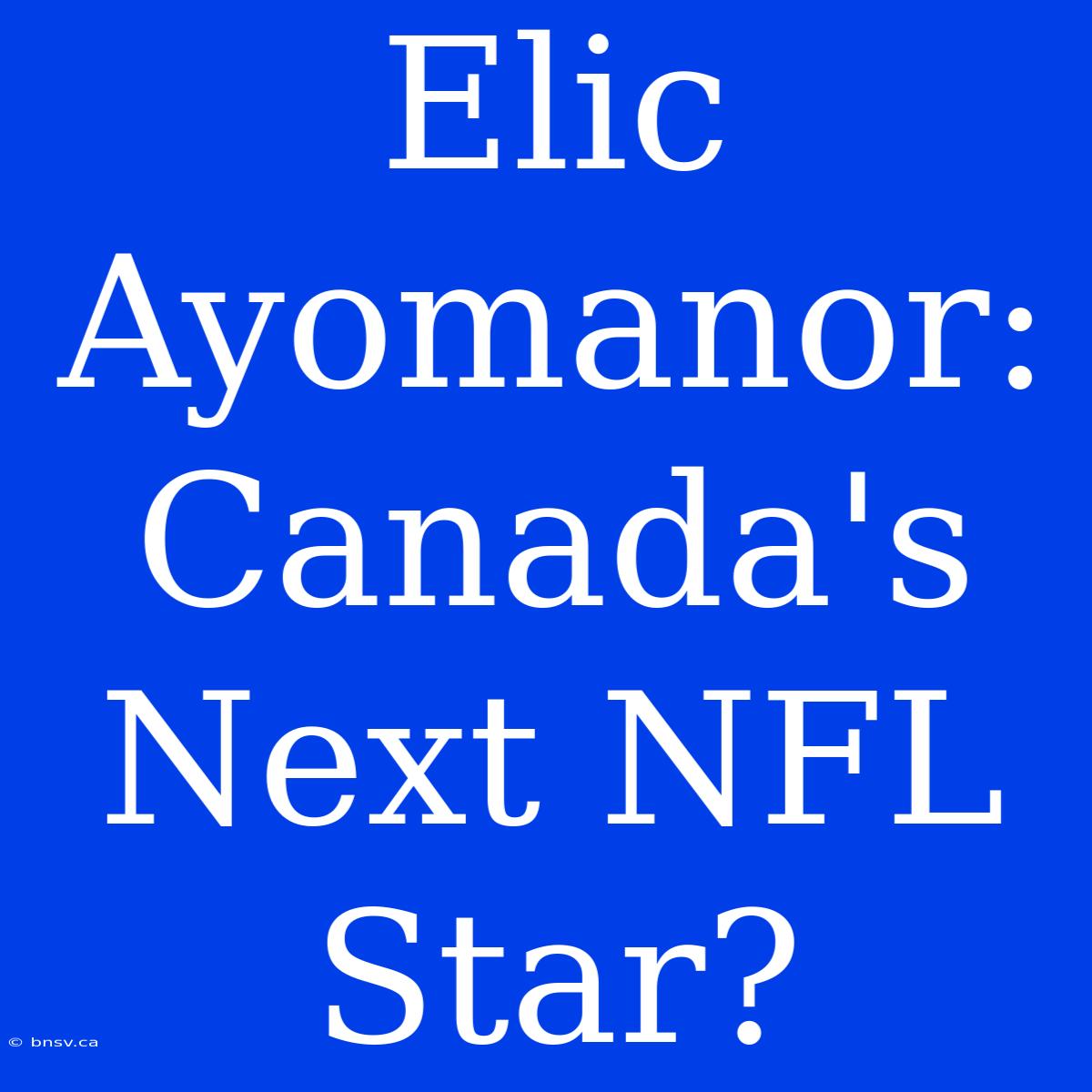 Elic Ayomanor: Canada's Next NFL Star?