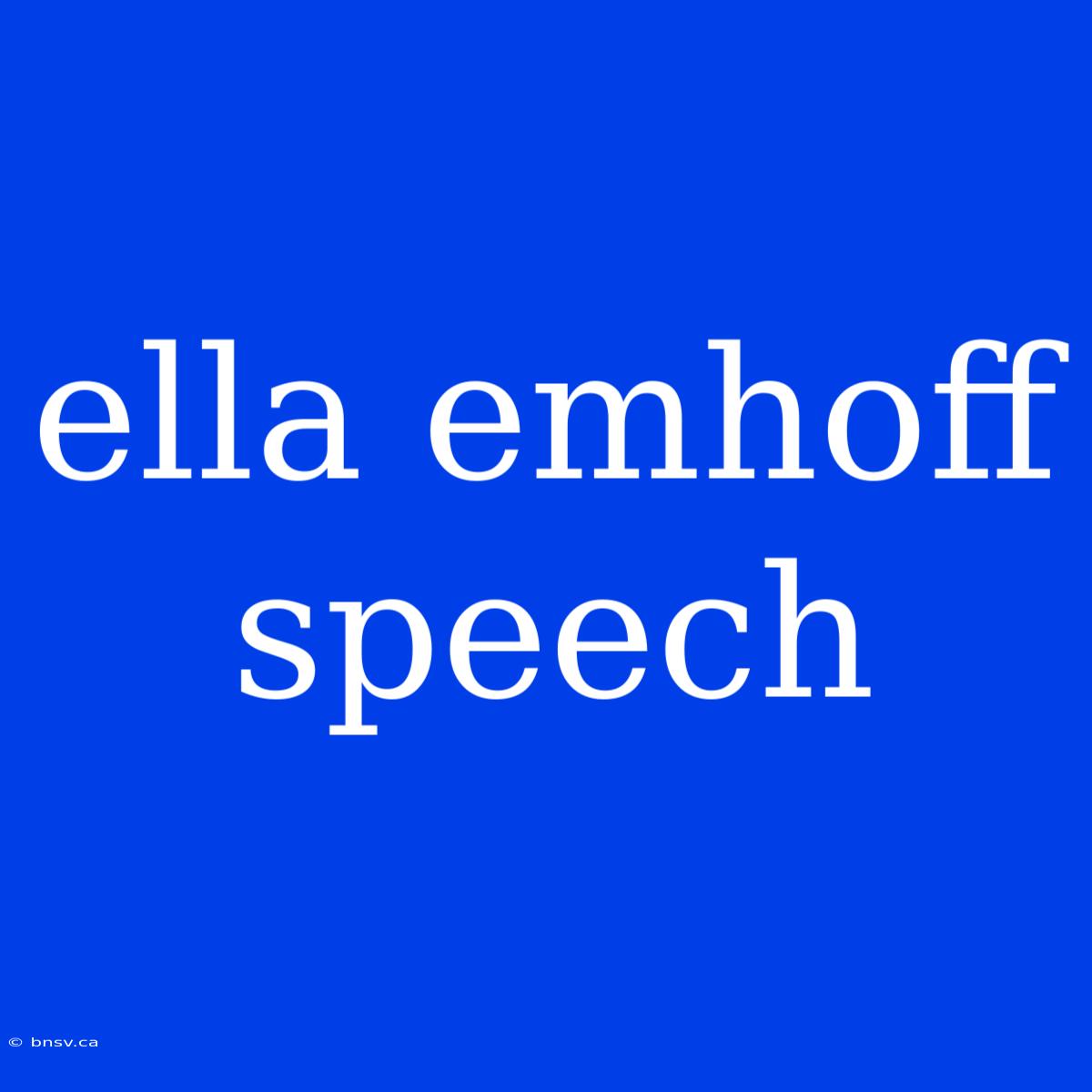 Ella Emhoff Speech