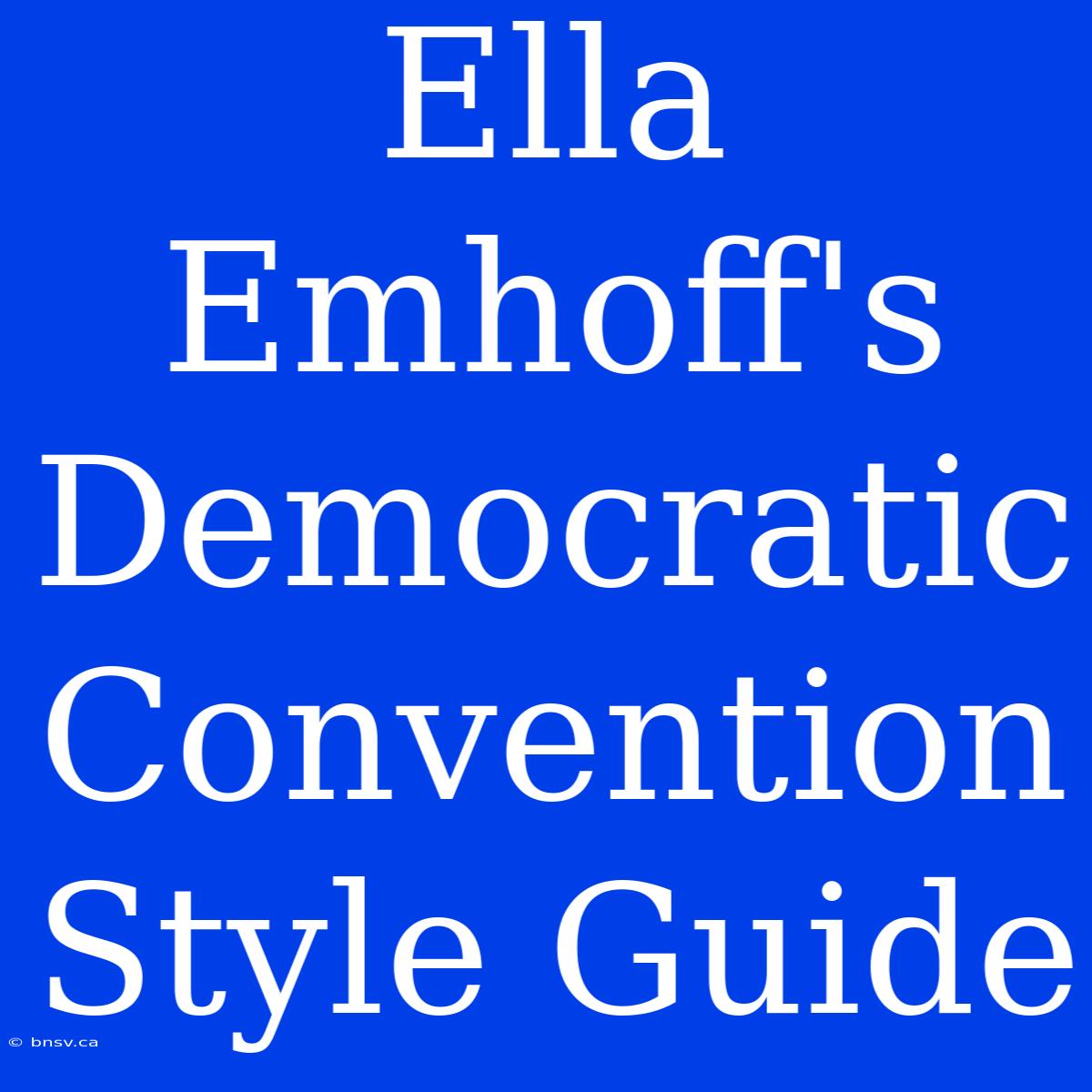 Ella Emhoff's Democratic Convention Style Guide