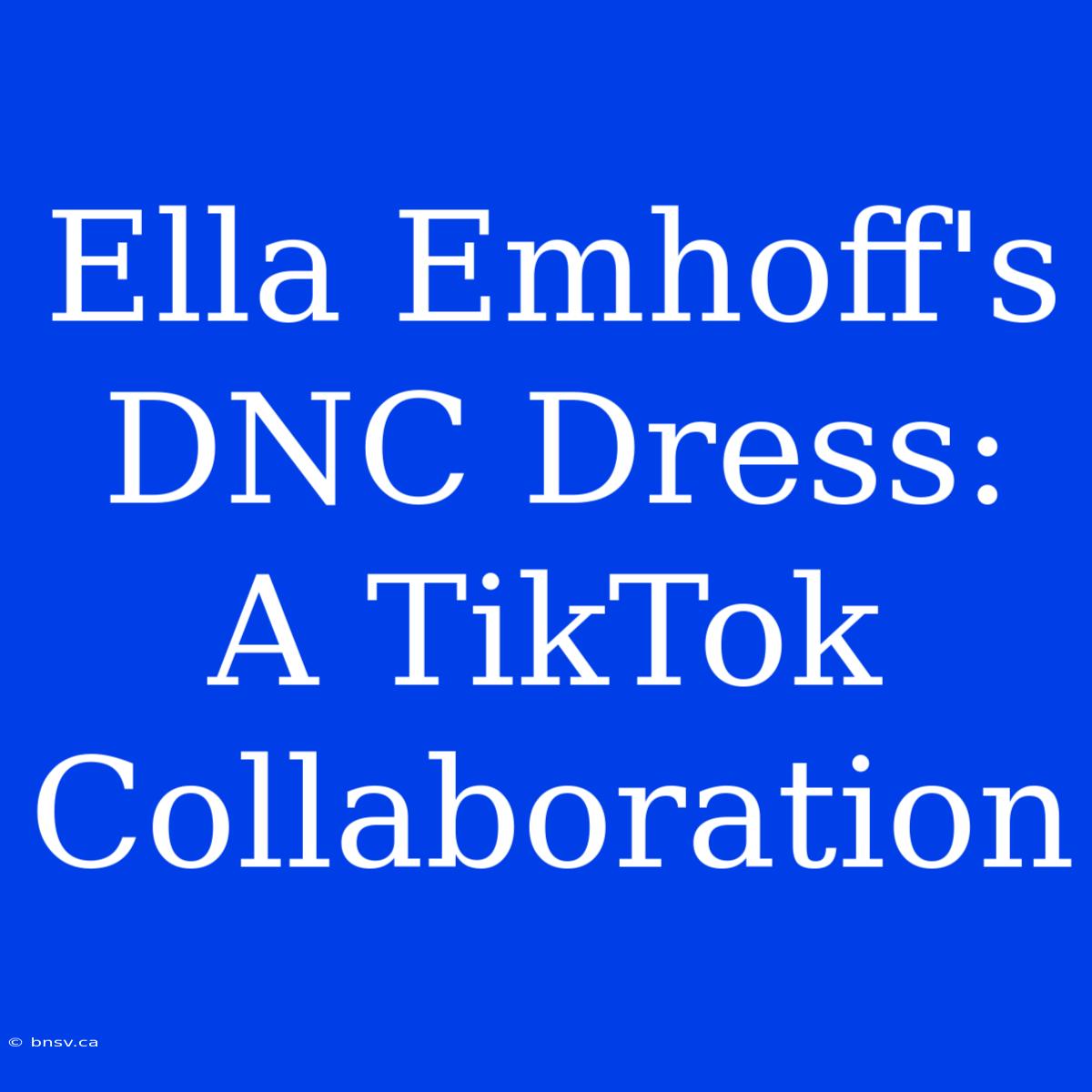 Ella Emhoff's DNC Dress:  A TikTok Collaboration