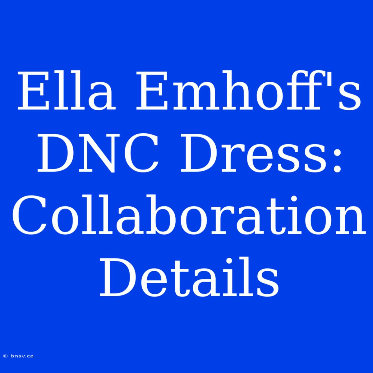 Ella Emhoff's DNC Dress: Collaboration Details