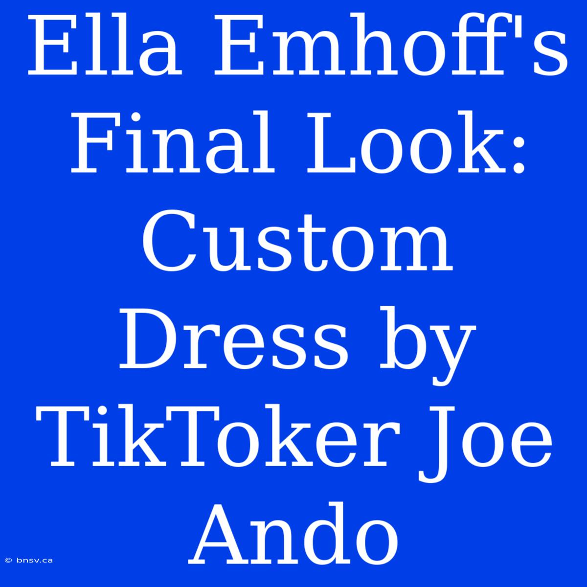 Ella Emhoff's Final Look: Custom Dress By TikToker Joe Ando