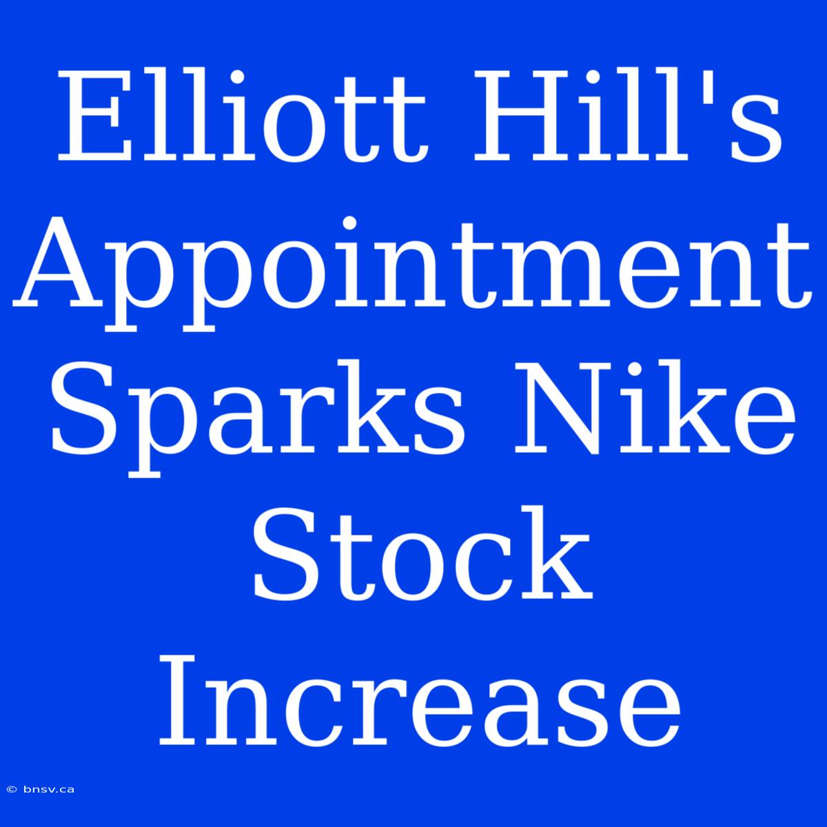 Elliott Hill's Appointment Sparks Nike Stock Increase