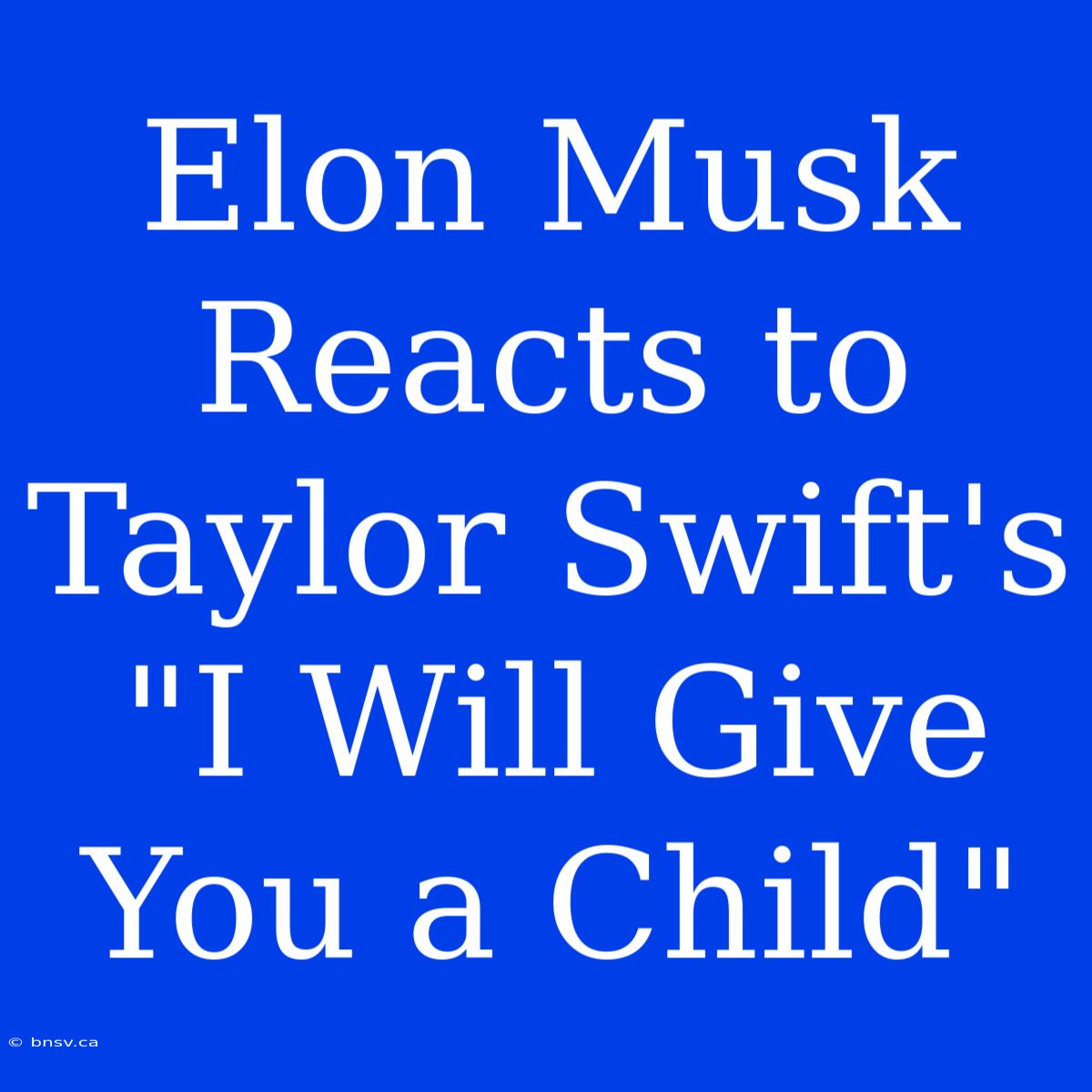 Elon Musk Reacts To Taylor Swift's 