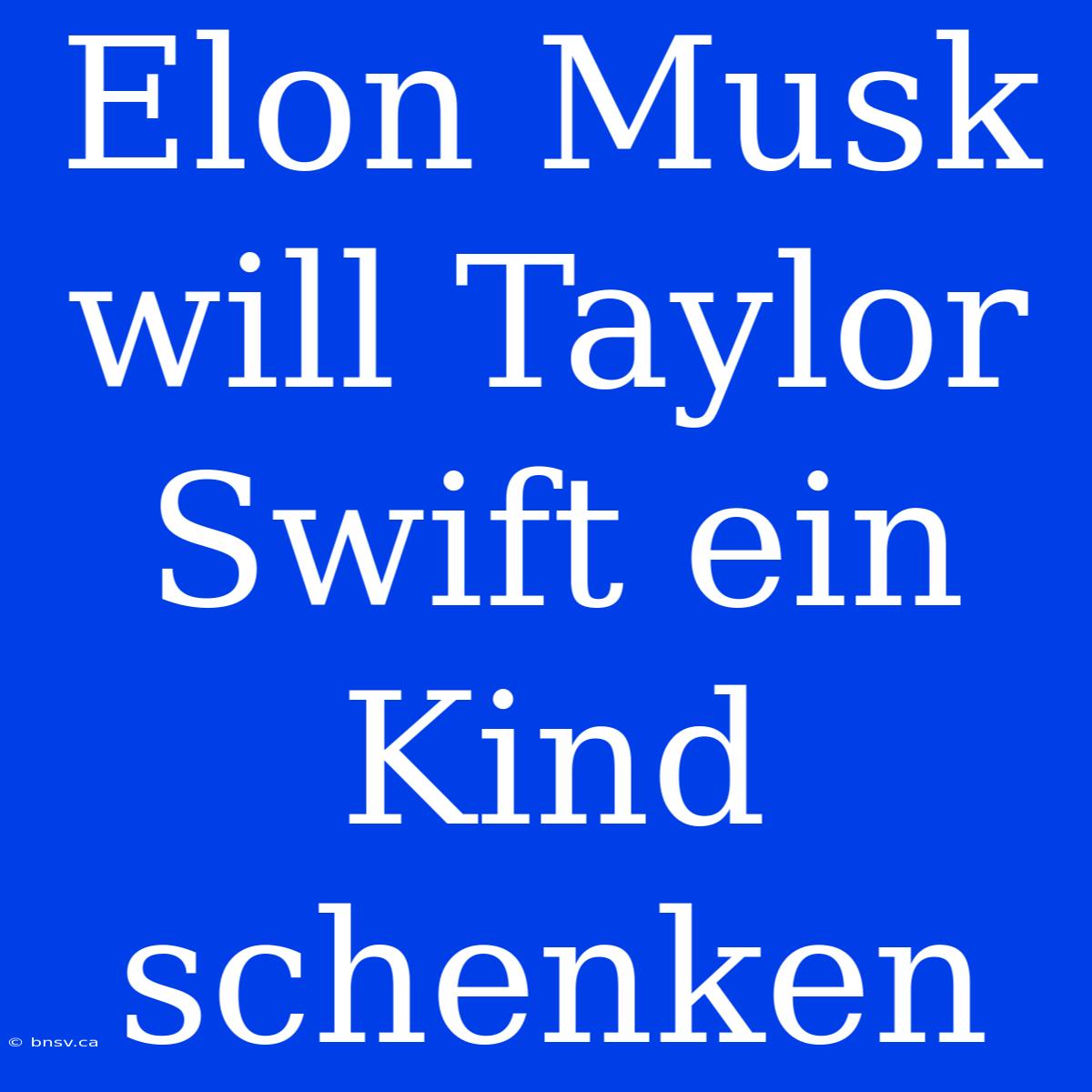 Elon Musk Will Taylor Swift Ein Kind Schenken