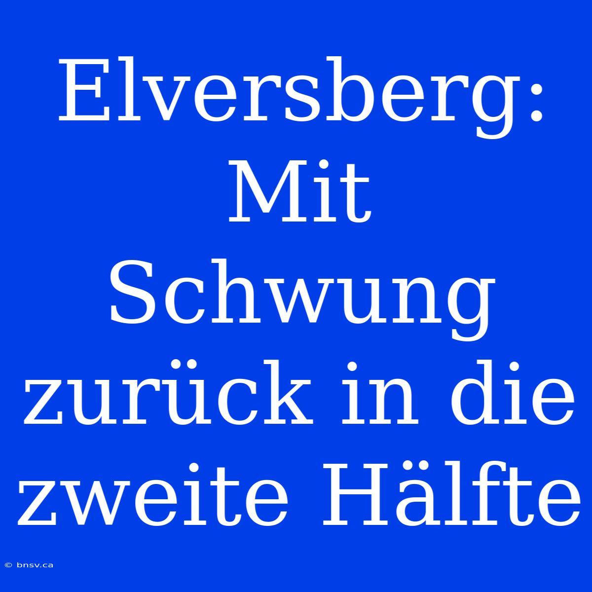 Elversberg: Mit Schwung Zurück In Die Zweite Hälfte