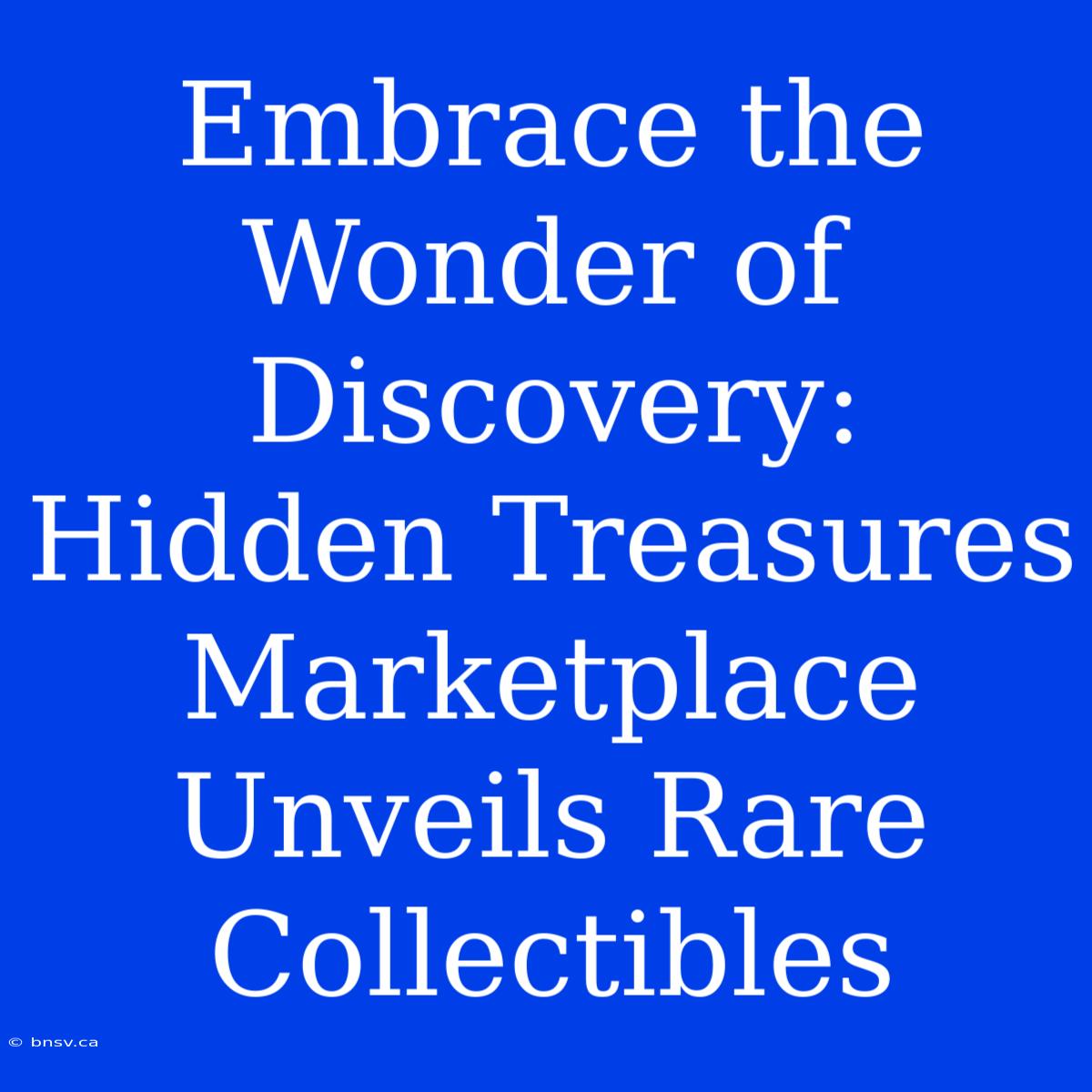 Embrace The Wonder Of Discovery: Hidden Treasures Marketplace Unveils Rare Collectibles