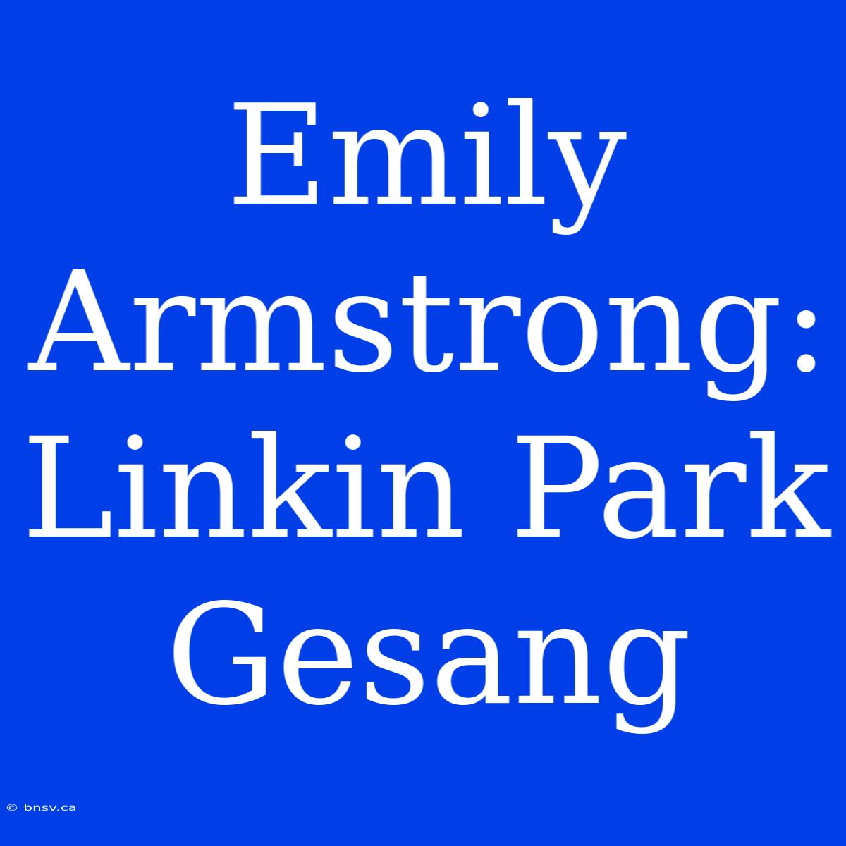 Emily Armstrong: Linkin Park Gesang