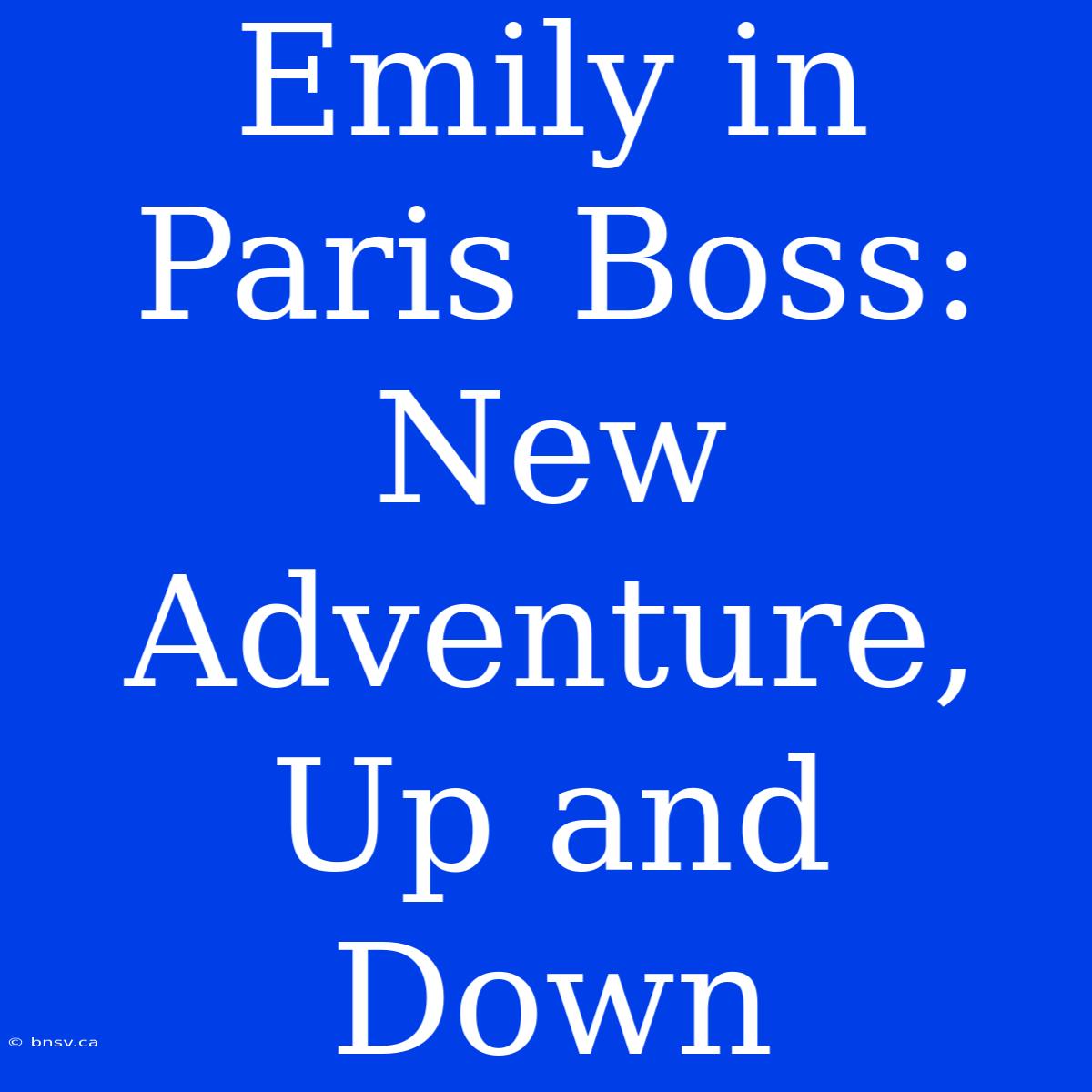 Emily In Paris Boss: New Adventure, Up And Down