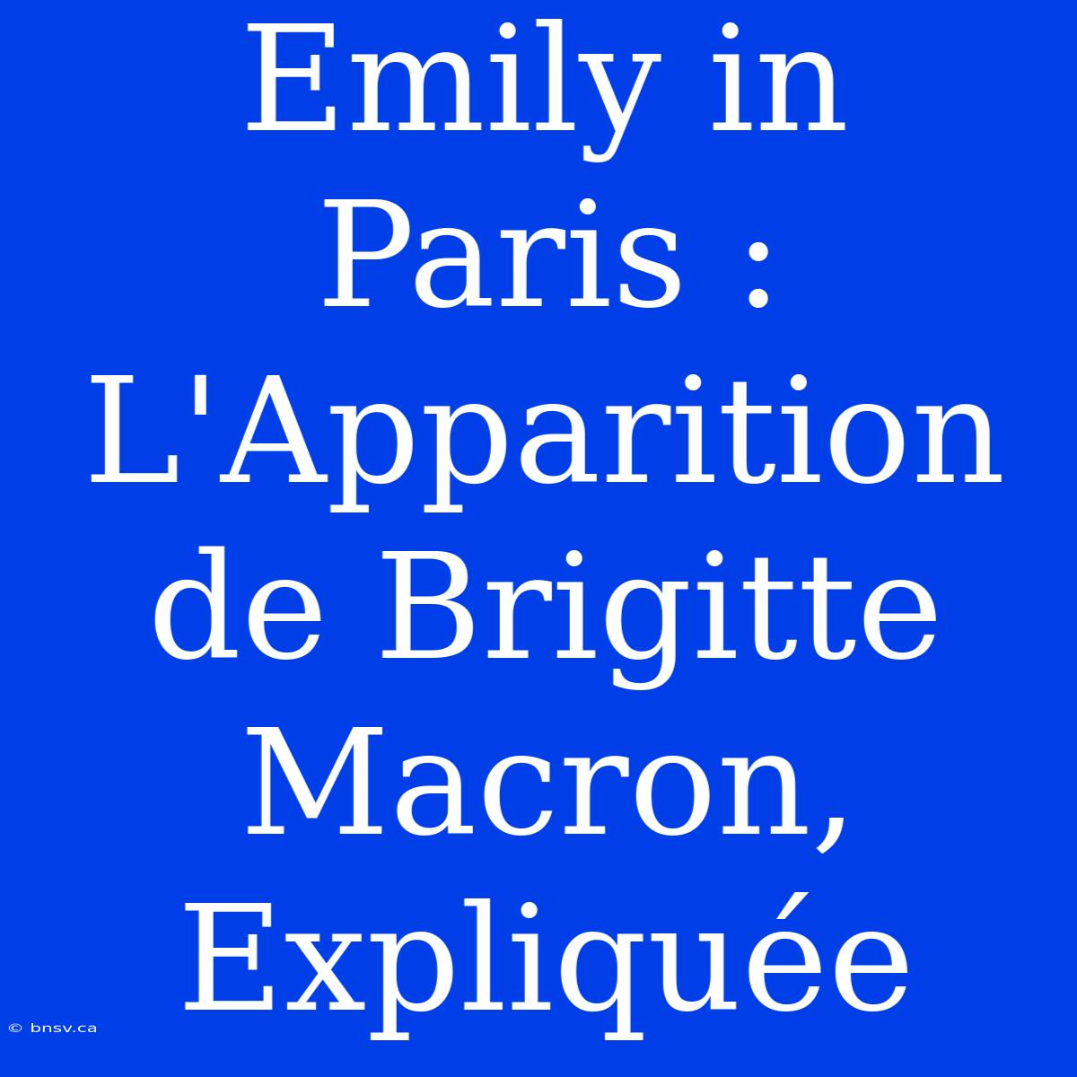 Emily In Paris : L'Apparition De Brigitte Macron, Expliquée