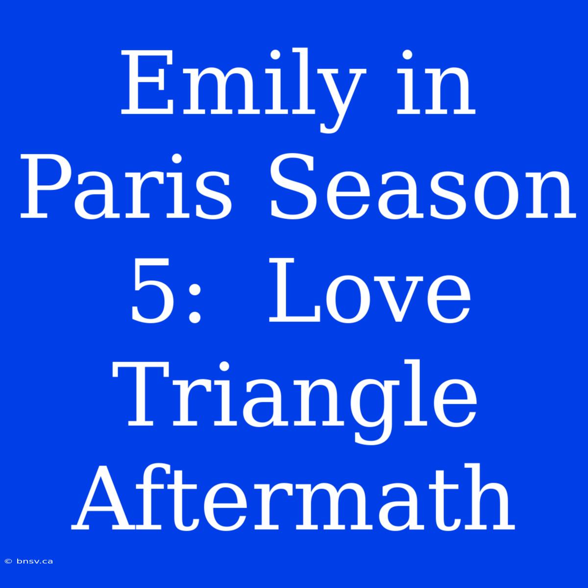 Emily In Paris Season 5:  Love Triangle Aftermath