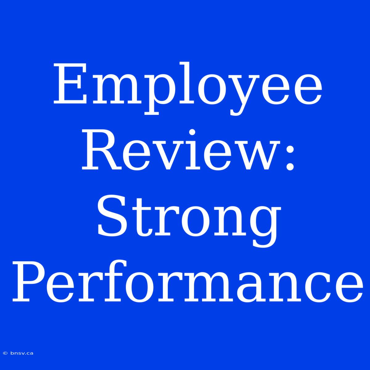 Employee Review: Strong Performance