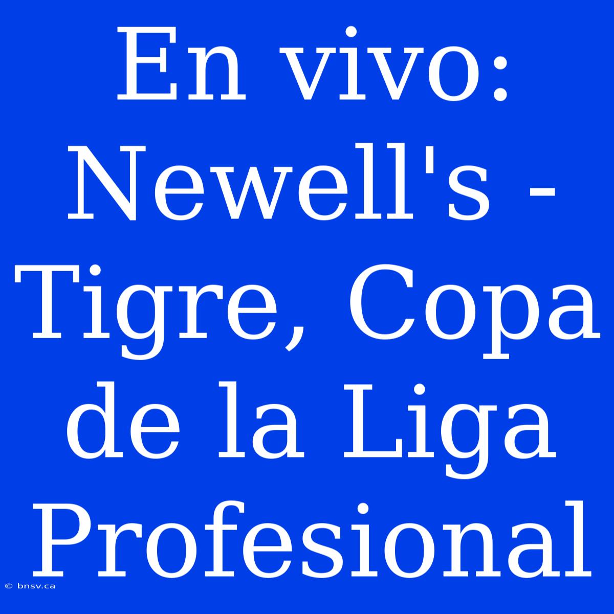 En Vivo: Newell's - Tigre, Copa De La Liga Profesional