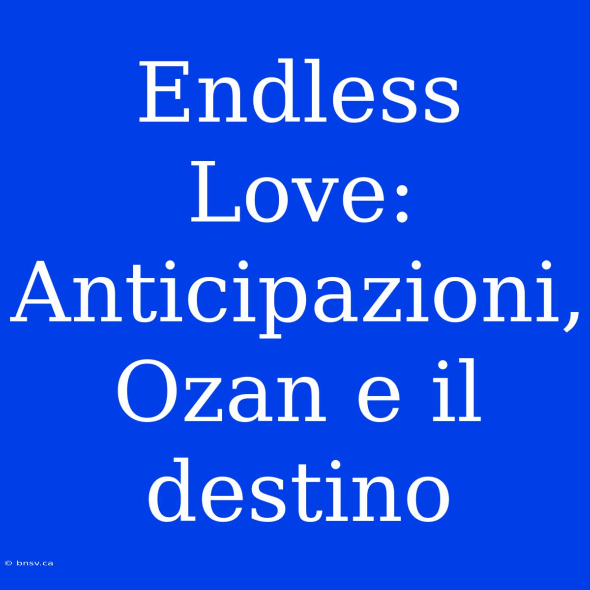 Endless Love: Anticipazioni, Ozan E Il Destino