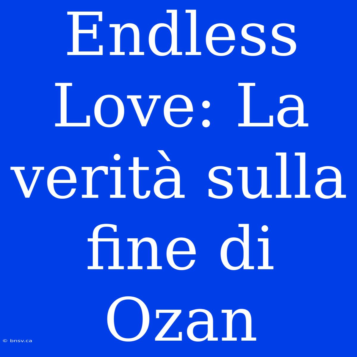 Endless Love: La Verità Sulla Fine Di Ozan