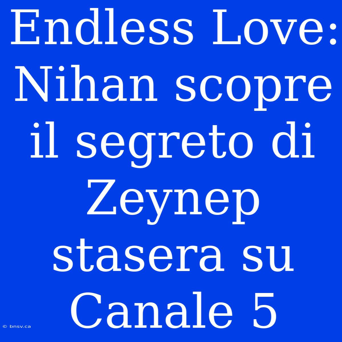 Endless Love: Nihan Scopre Il Segreto Di Zeynep Stasera Su Canale 5